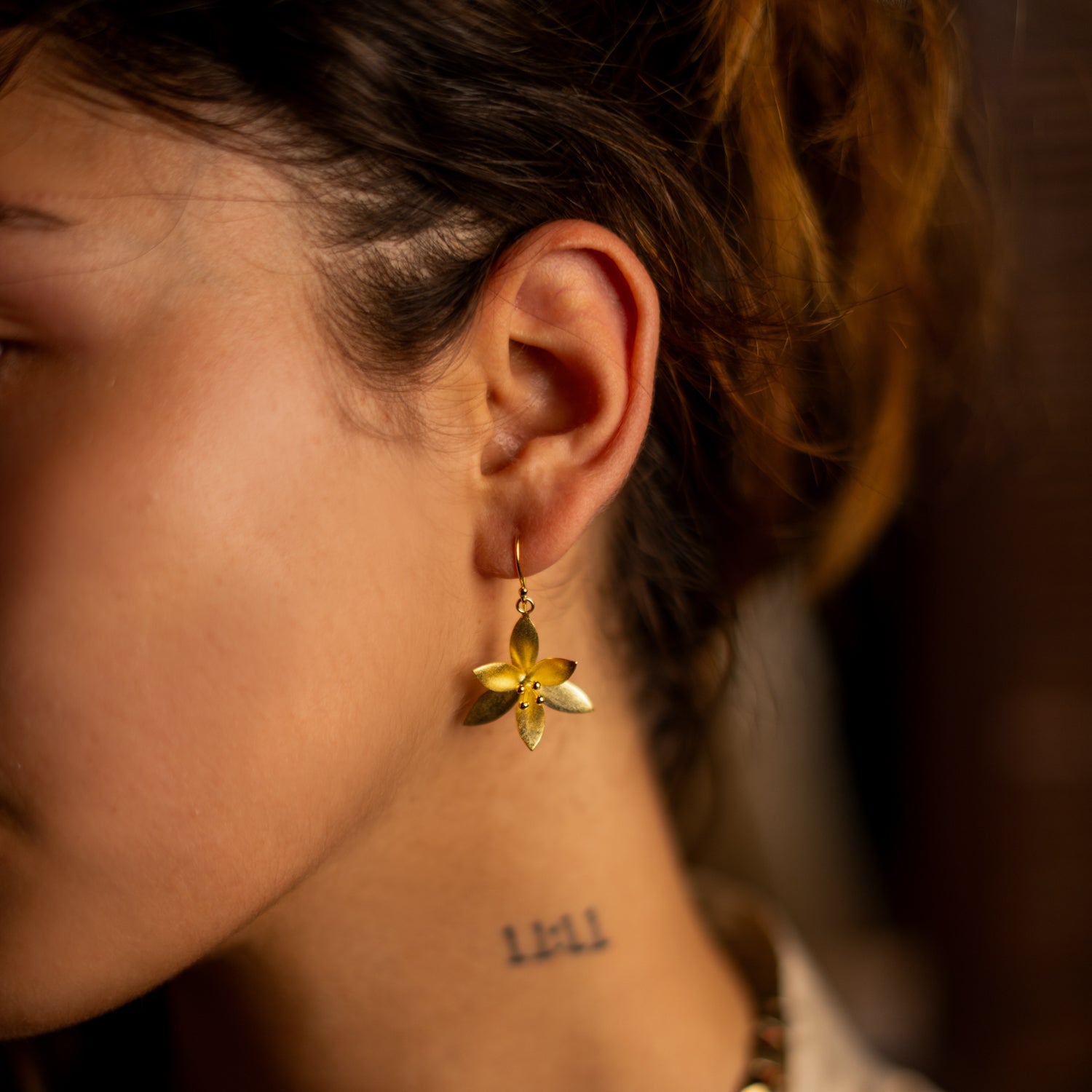 Lotus Blossom Gold Vermeil Earrings - Gold