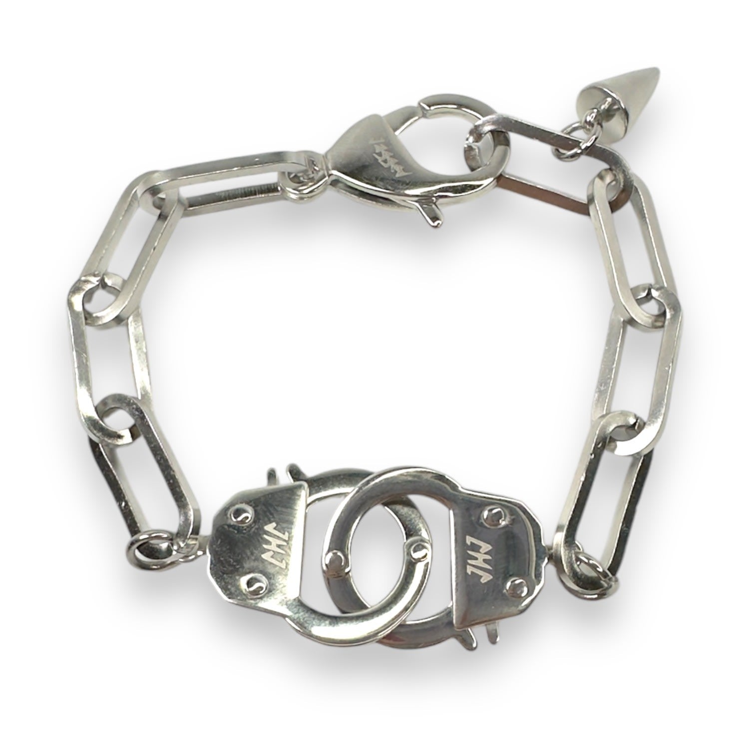 Love Bond Handcuff Chain Bracelet White Gold