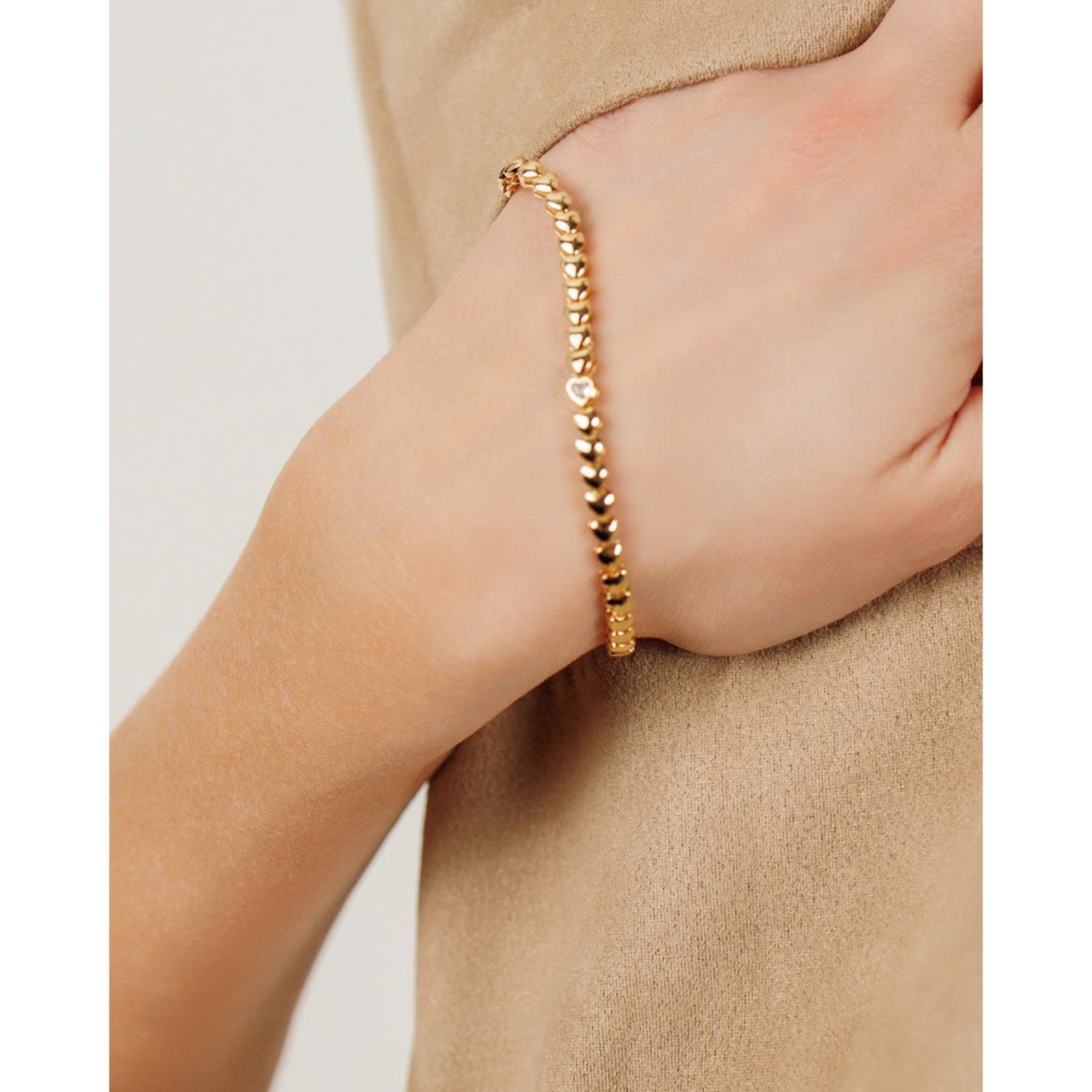 Love Heart Shaped Bead Bracelet