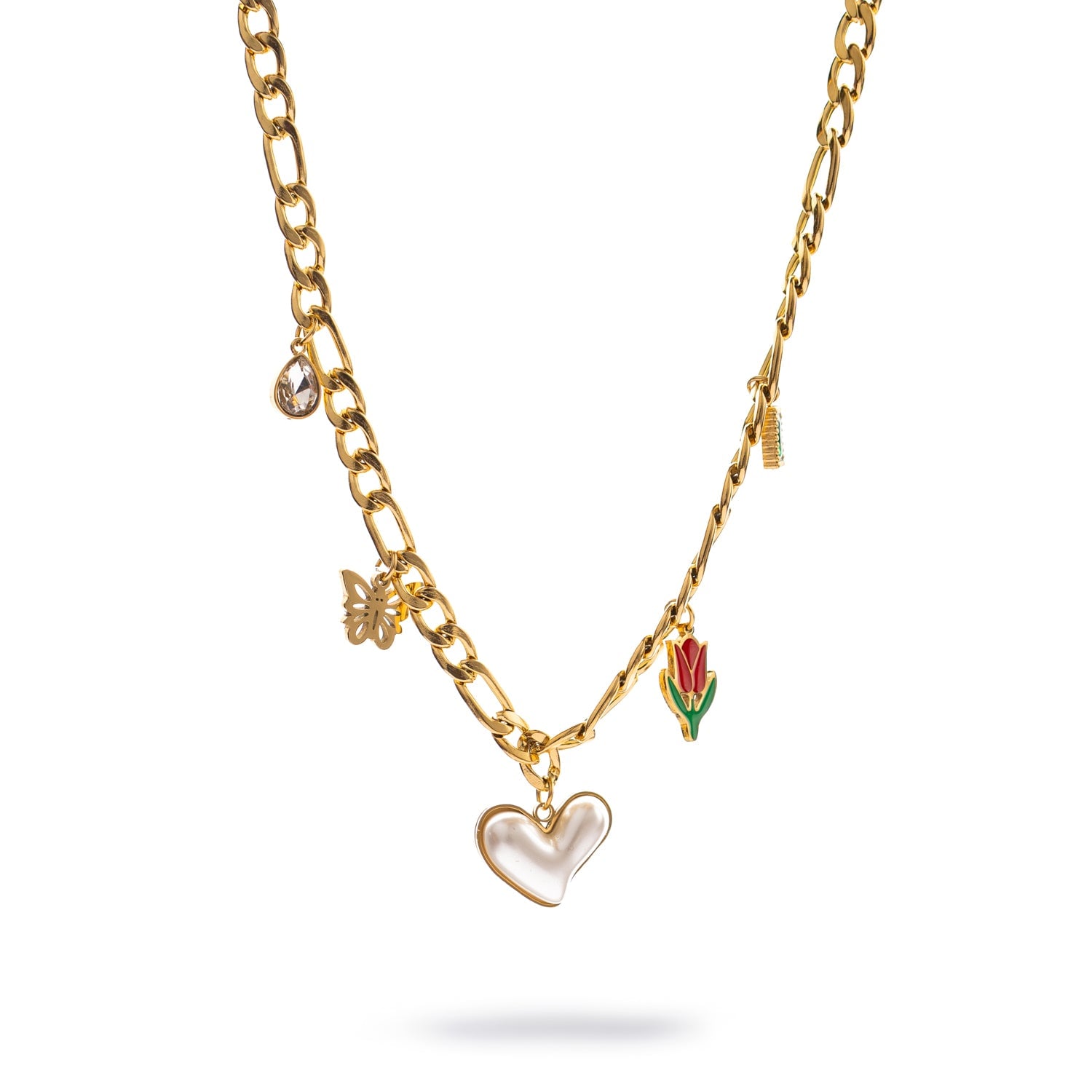 Love In Bloom Charm Necklace - Gold