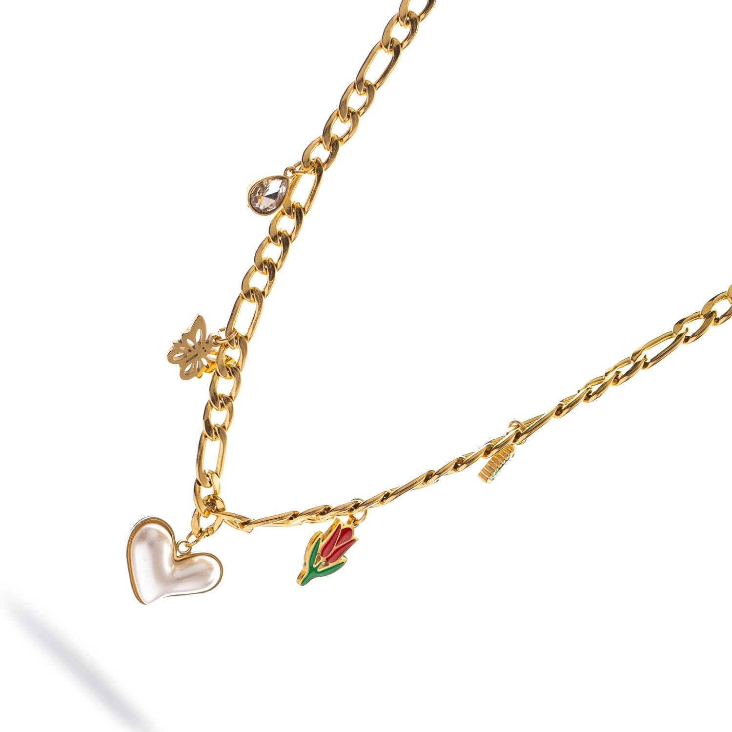 Love In Bloom Charm Necklace - Gold