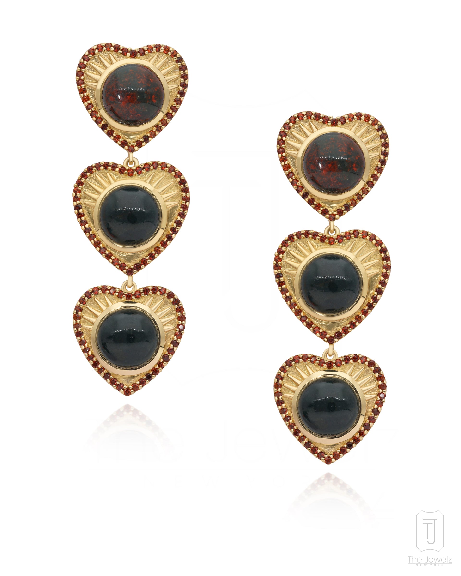 Love Maze Bloodstone Dangle In Silver Earrings For Love !