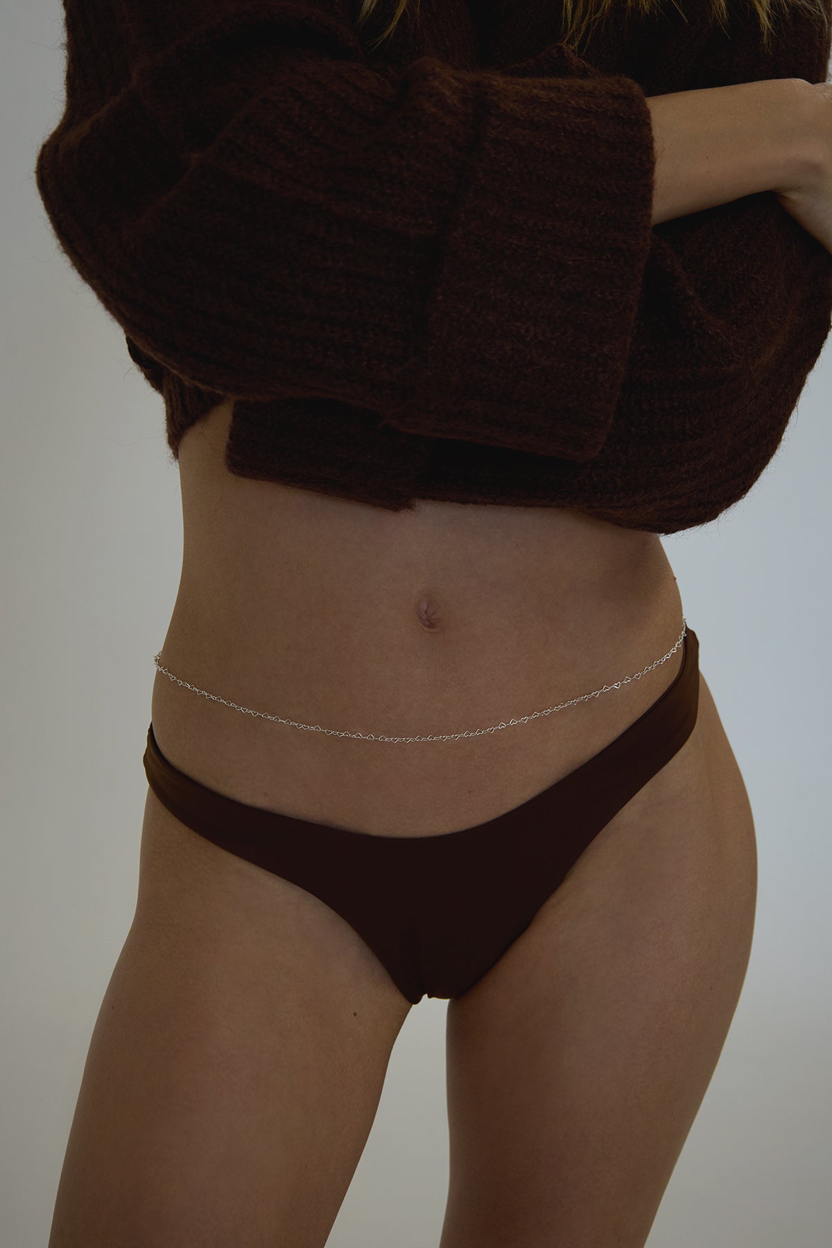 Love Me Tender Silver Heart Belly Chain