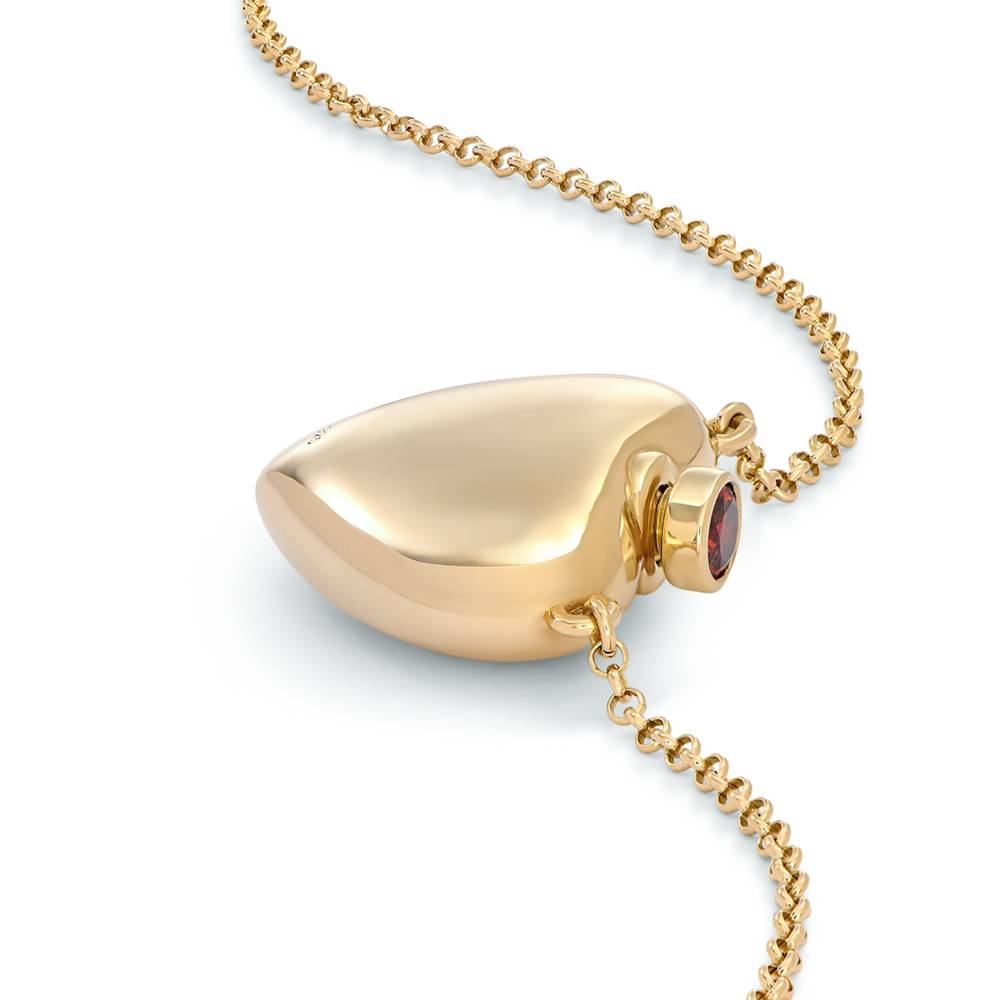Love Note Puffy Heart Necklace in Gold Plating