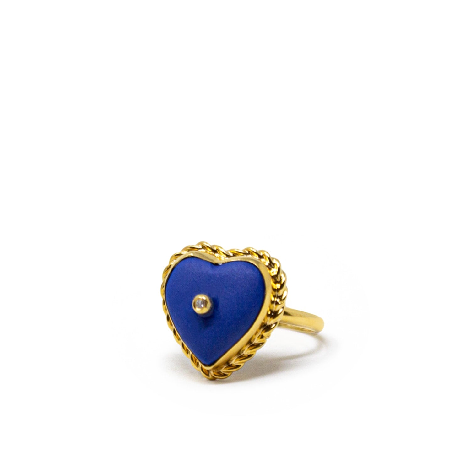 Lovelight Gold-Plated Blue Heart Stacking Ring