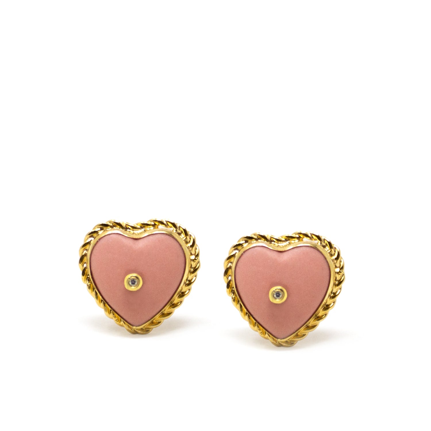 Lovelight Gold-Plated Pink Heart Stud Earrings