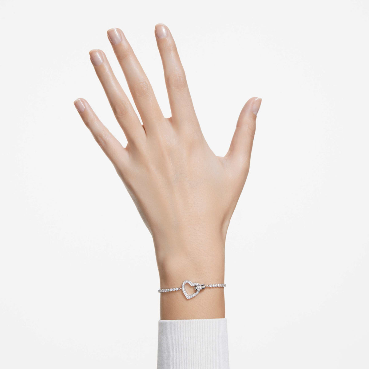 LOVELY BRACELET HEART WHITE RHODIUM PLATED