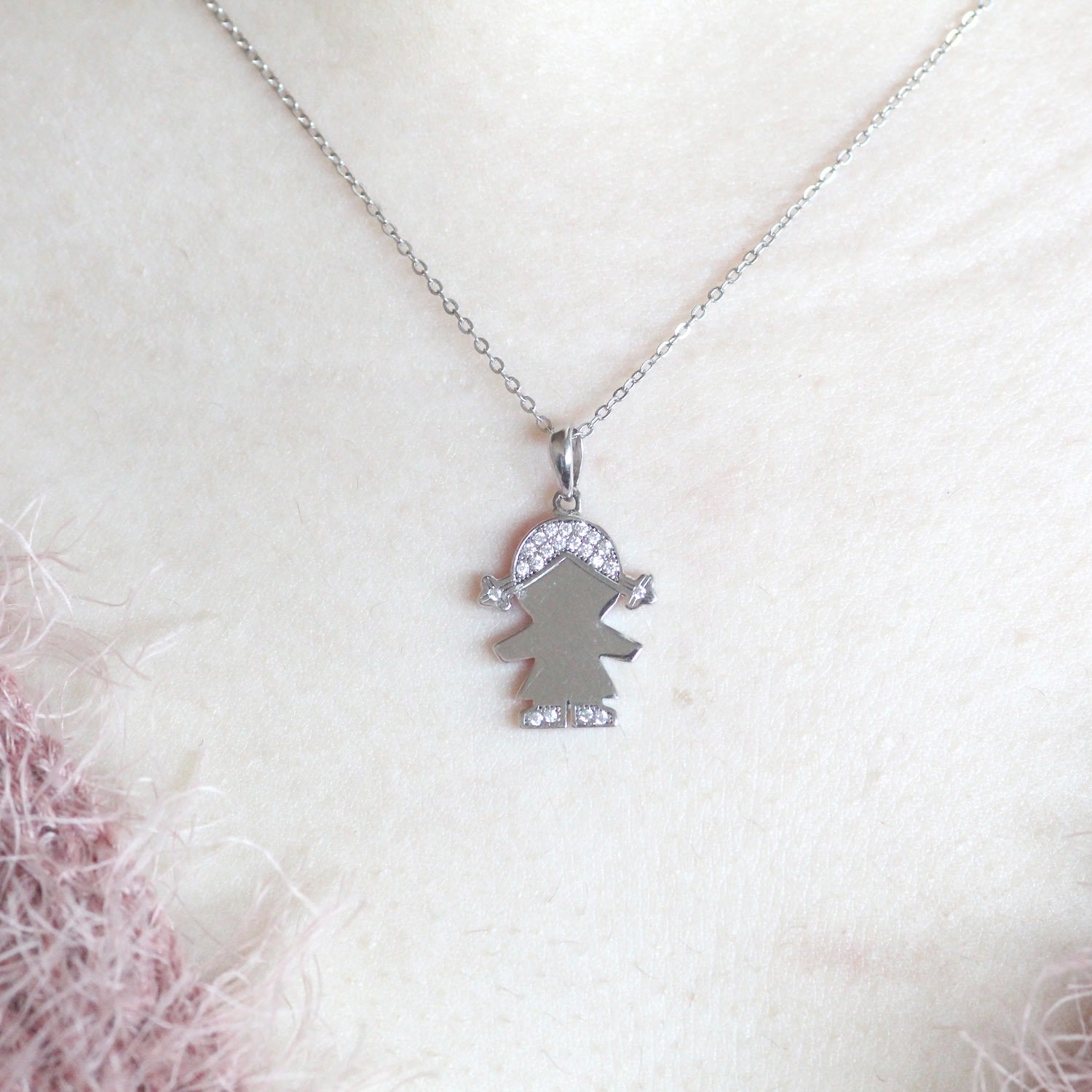 Lovely Girl Pendant Necklace