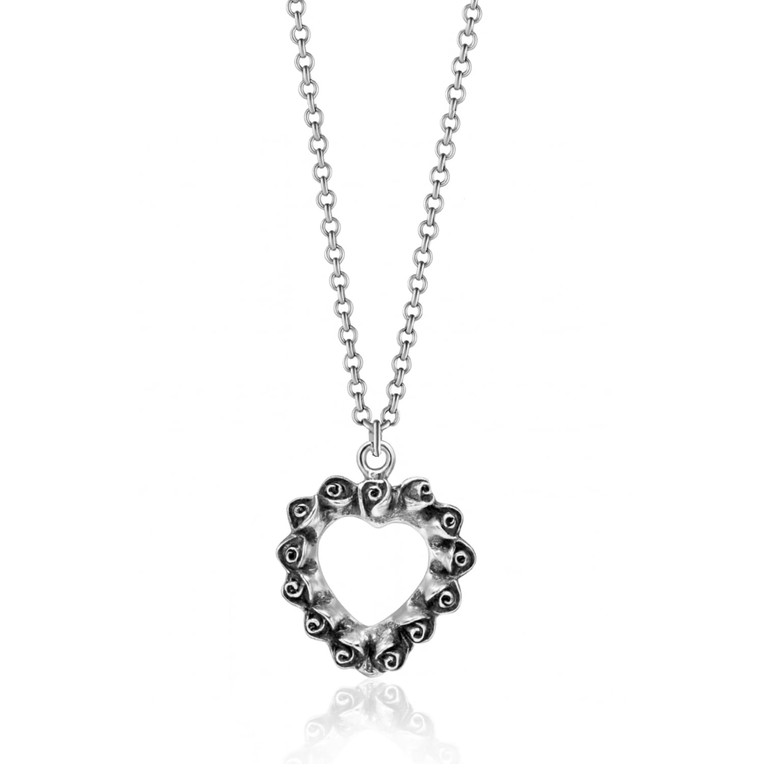 Loveyou Sterling Silver Necklace - Elegant Rose Heart Pendant, Luxury Gift For Women