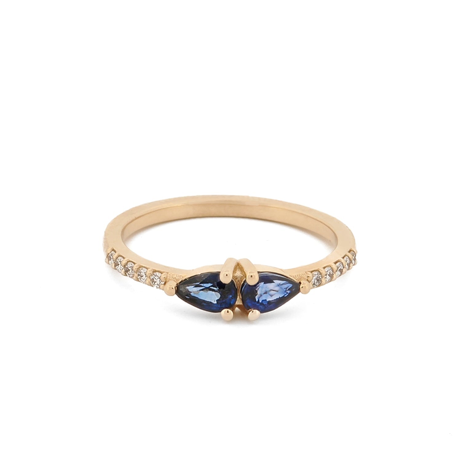 Loyalty Sapphire & Diamond Solid Gold Ring - Blue