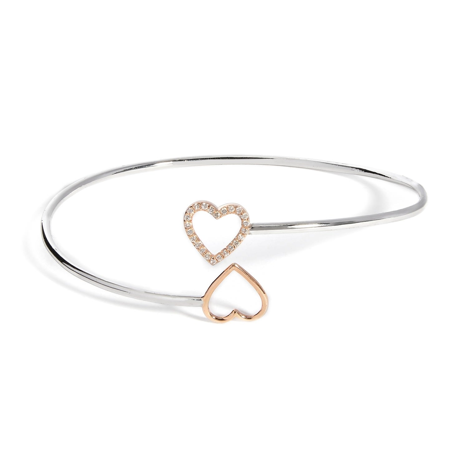 Diamond Open Heart Bangle