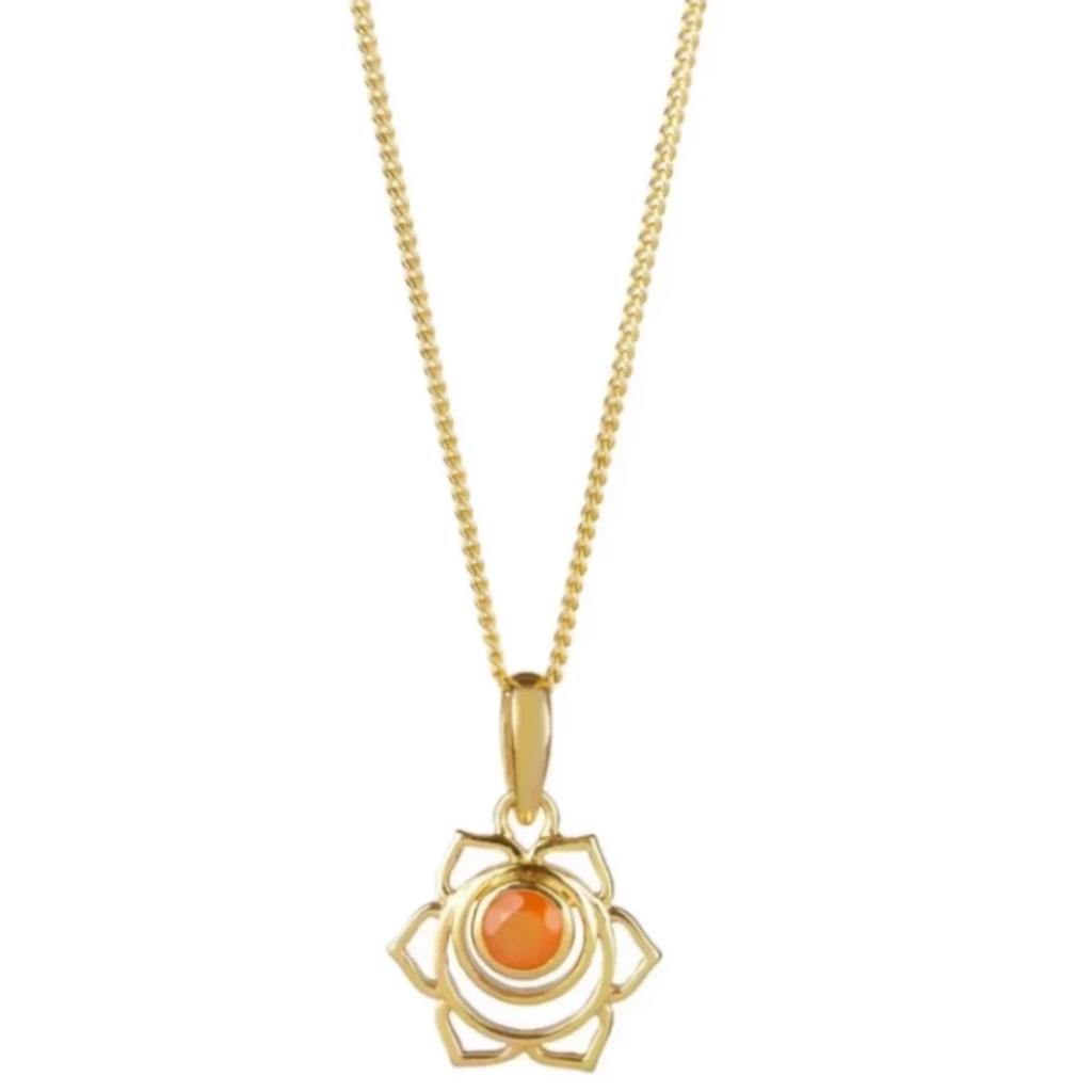 Sacral Chakra Gold Necklace - Carnelian