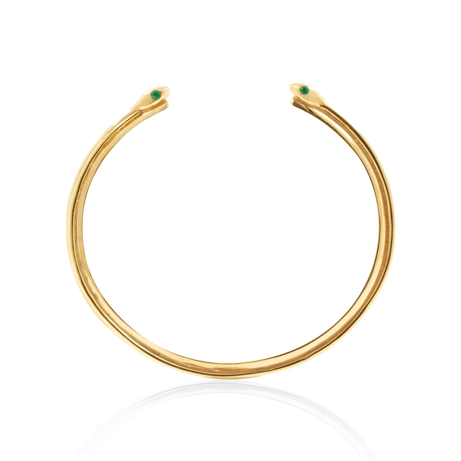 Snake Emerald Bangle Gold