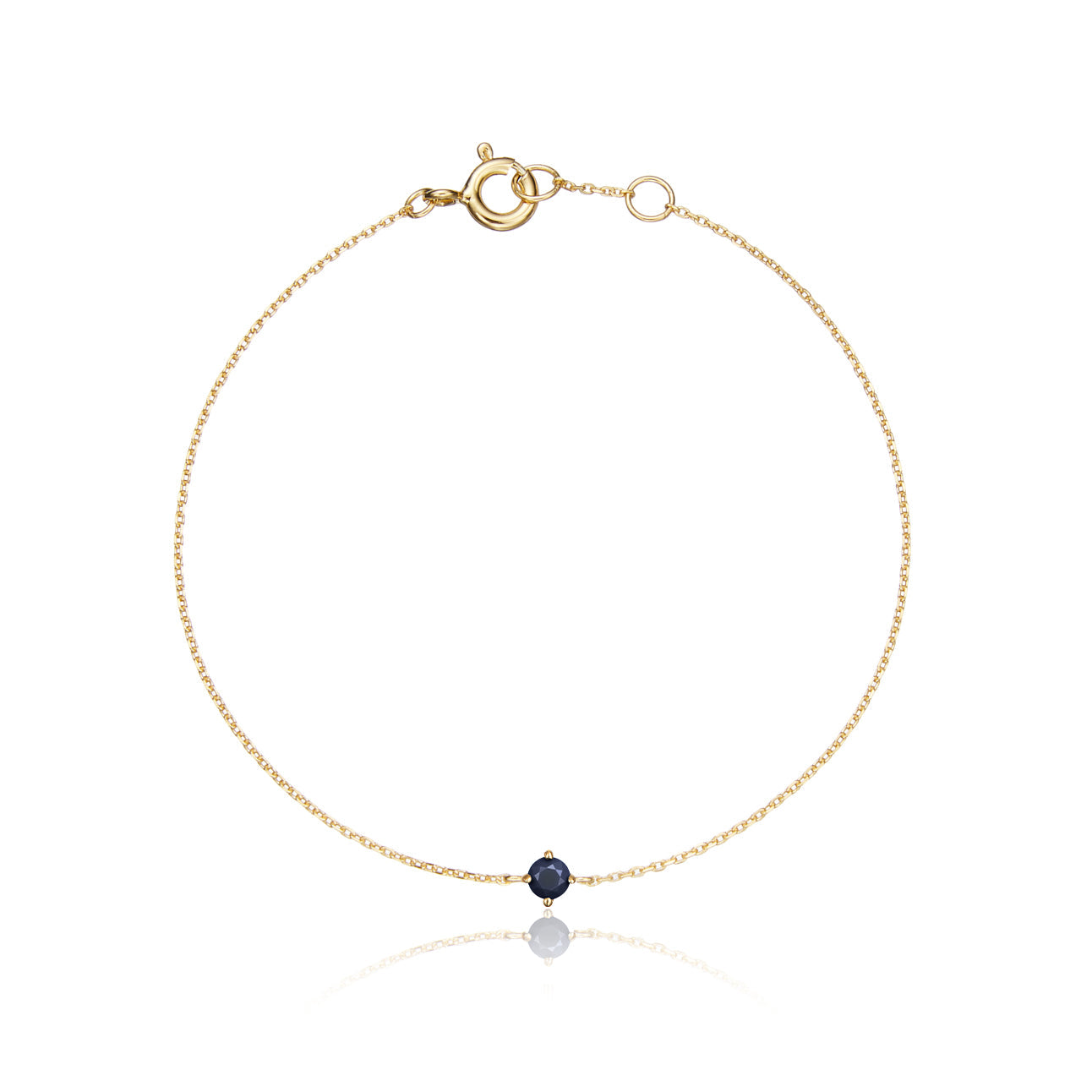 Gold Small Birthstone Pendant Bracelet