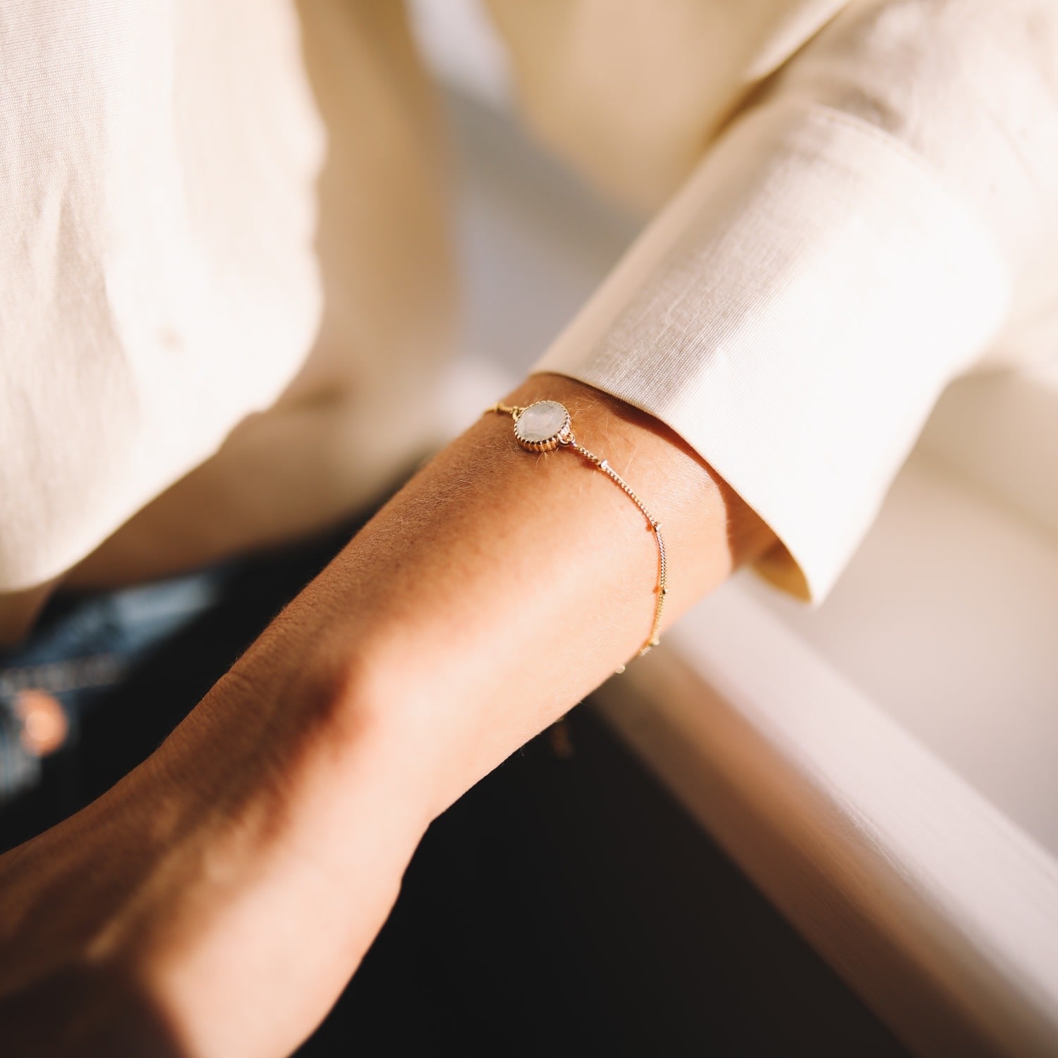 Barcelona June Birthstone Bracelet - Moonstone