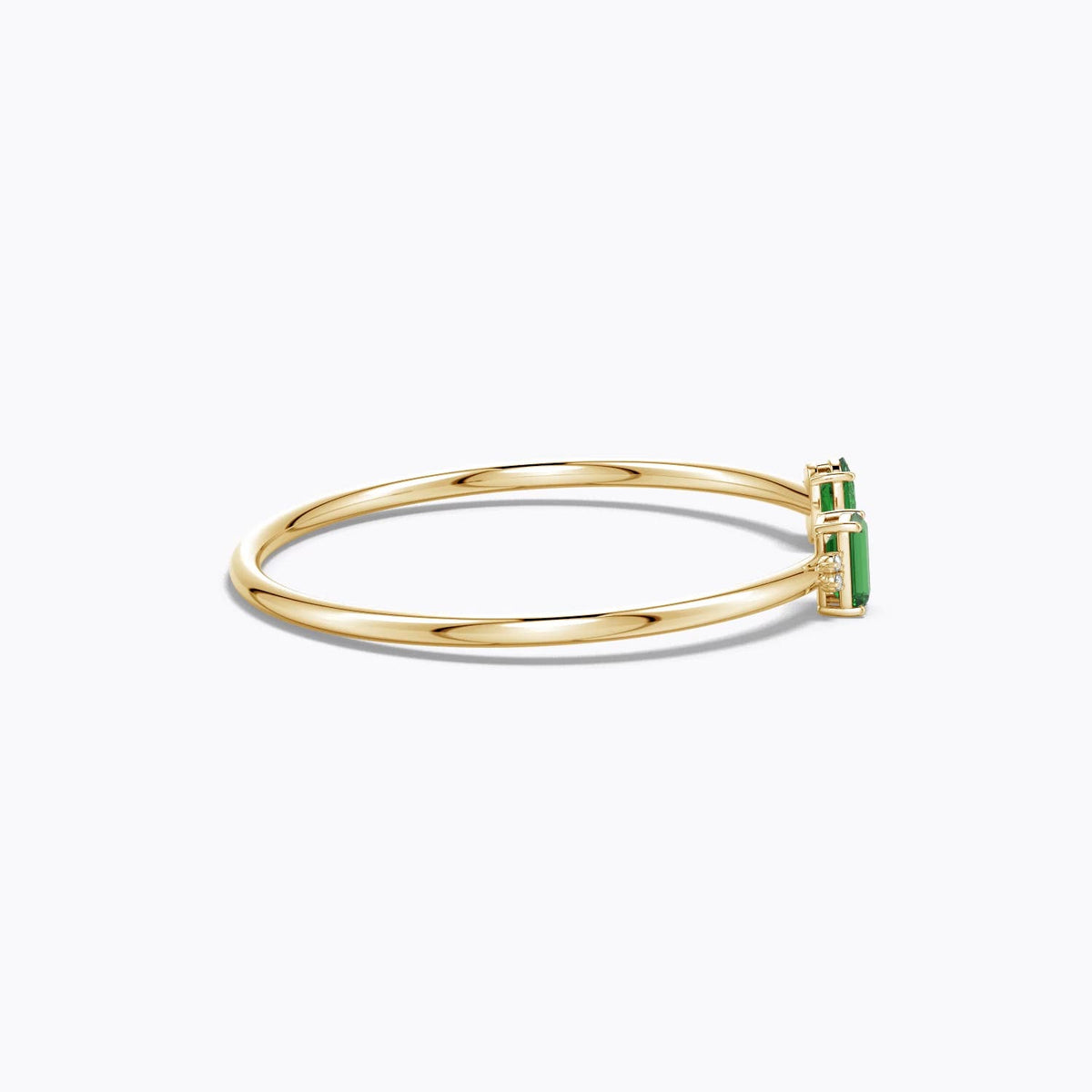 6 MM Akoya Pearl and Horizontal Pear Peridot Open Flex Cuff Bracelet in 18K Rose Gold
