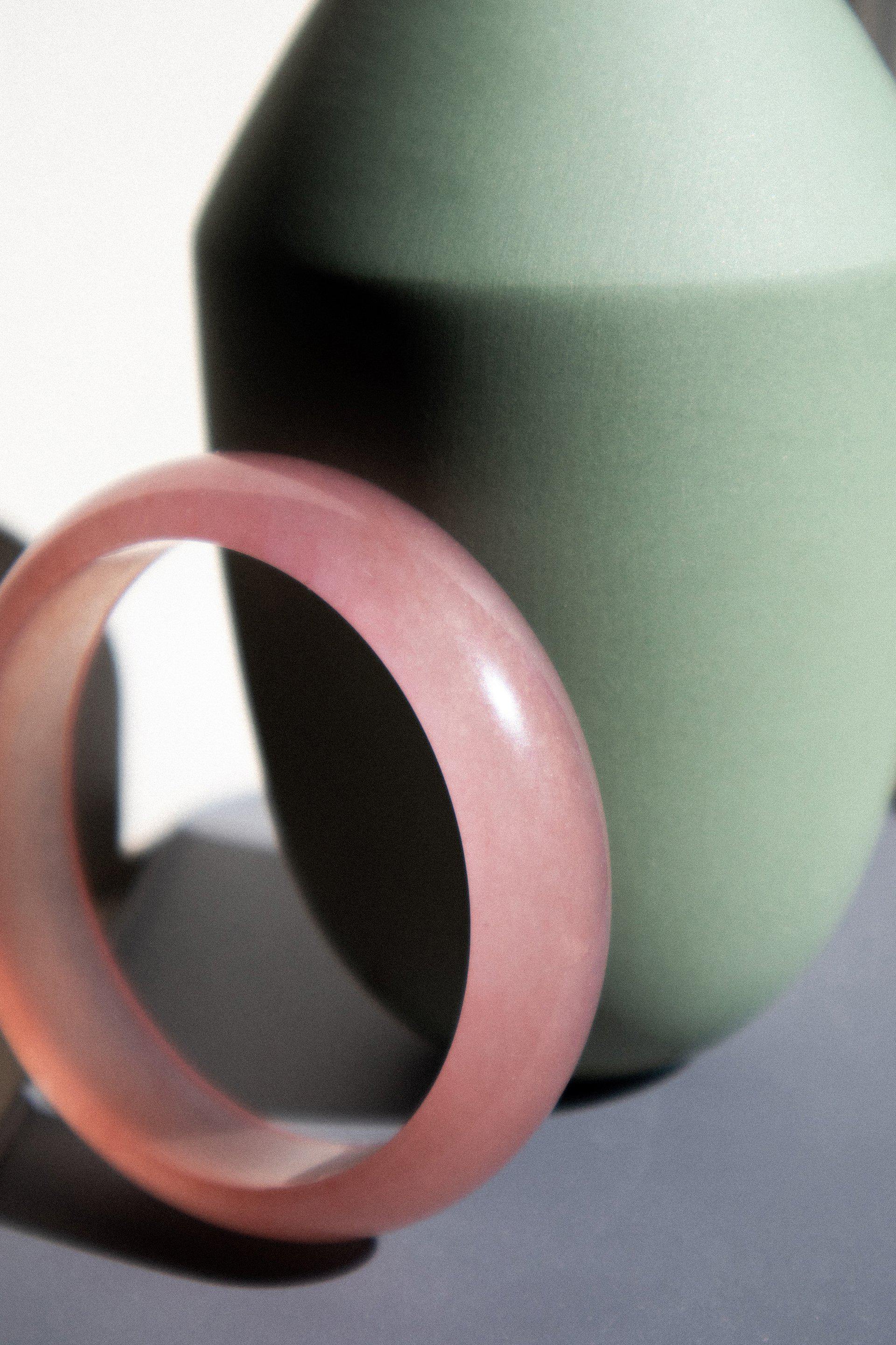 Blush Pink Jade Stone Bangle