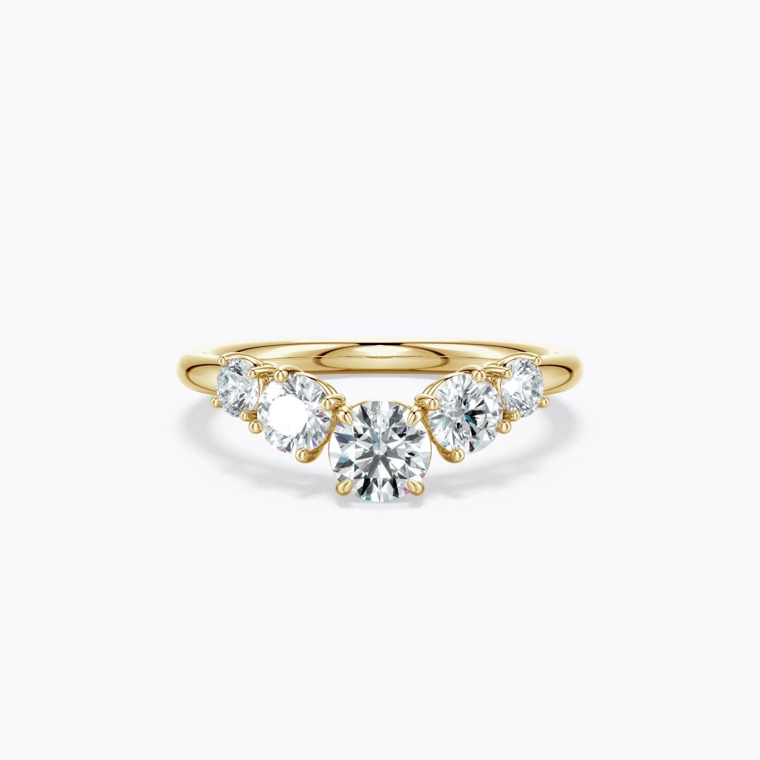 0.75 CTW Solitaire Diamond Twist Shank Engagement Ring with Accents in 18K Yellow Gold