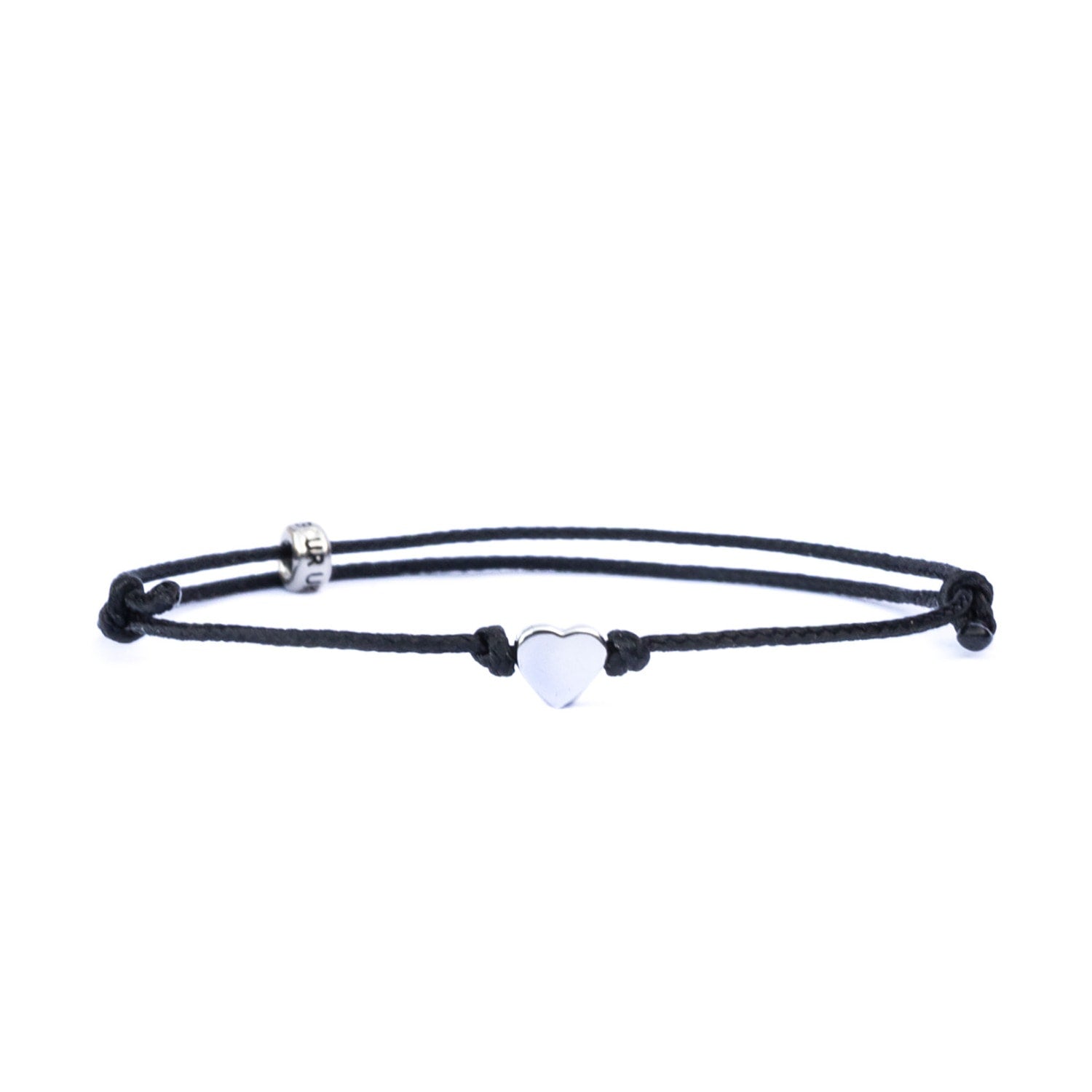 Minimal & Ultra Thin Silver Heart Bracelet For Women - Silver