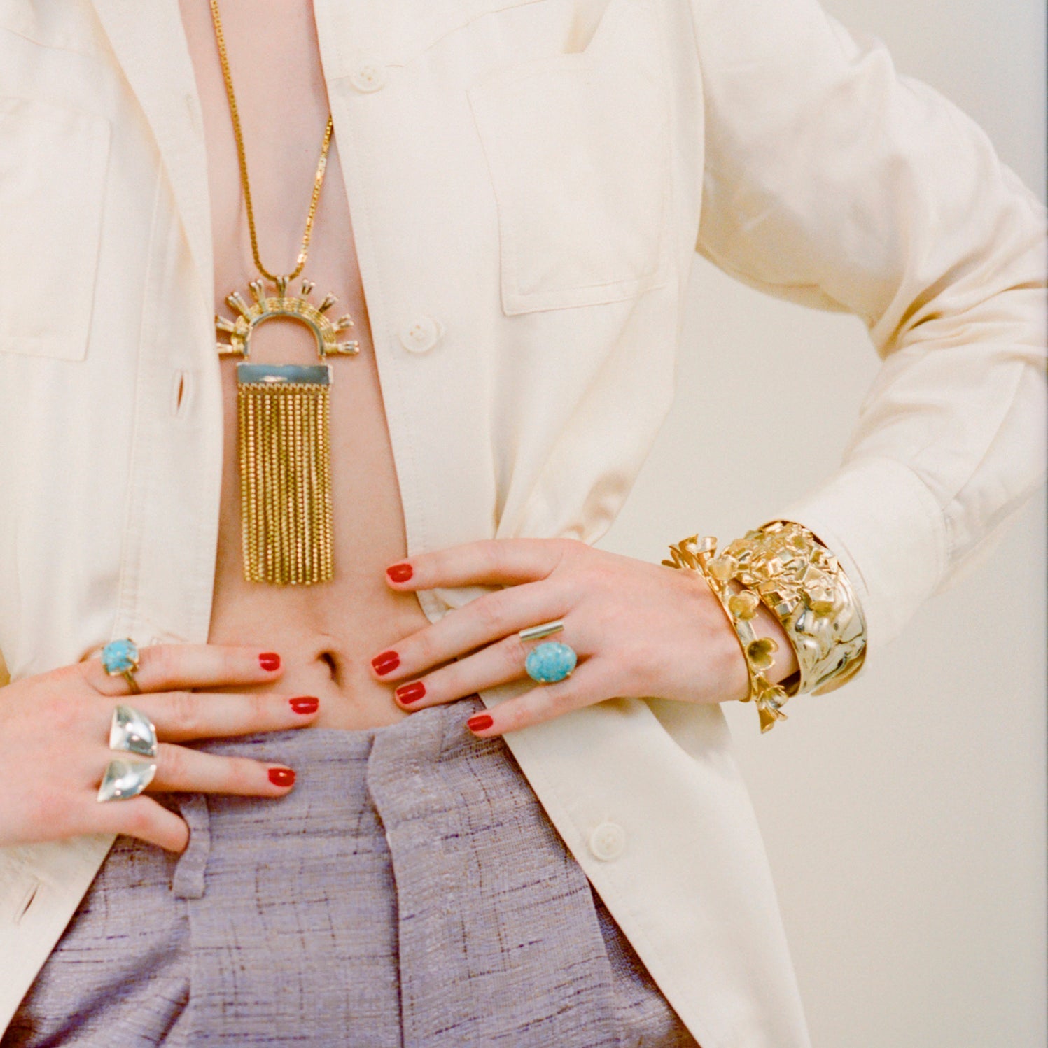 Orbit Cocktail Ring In Sky