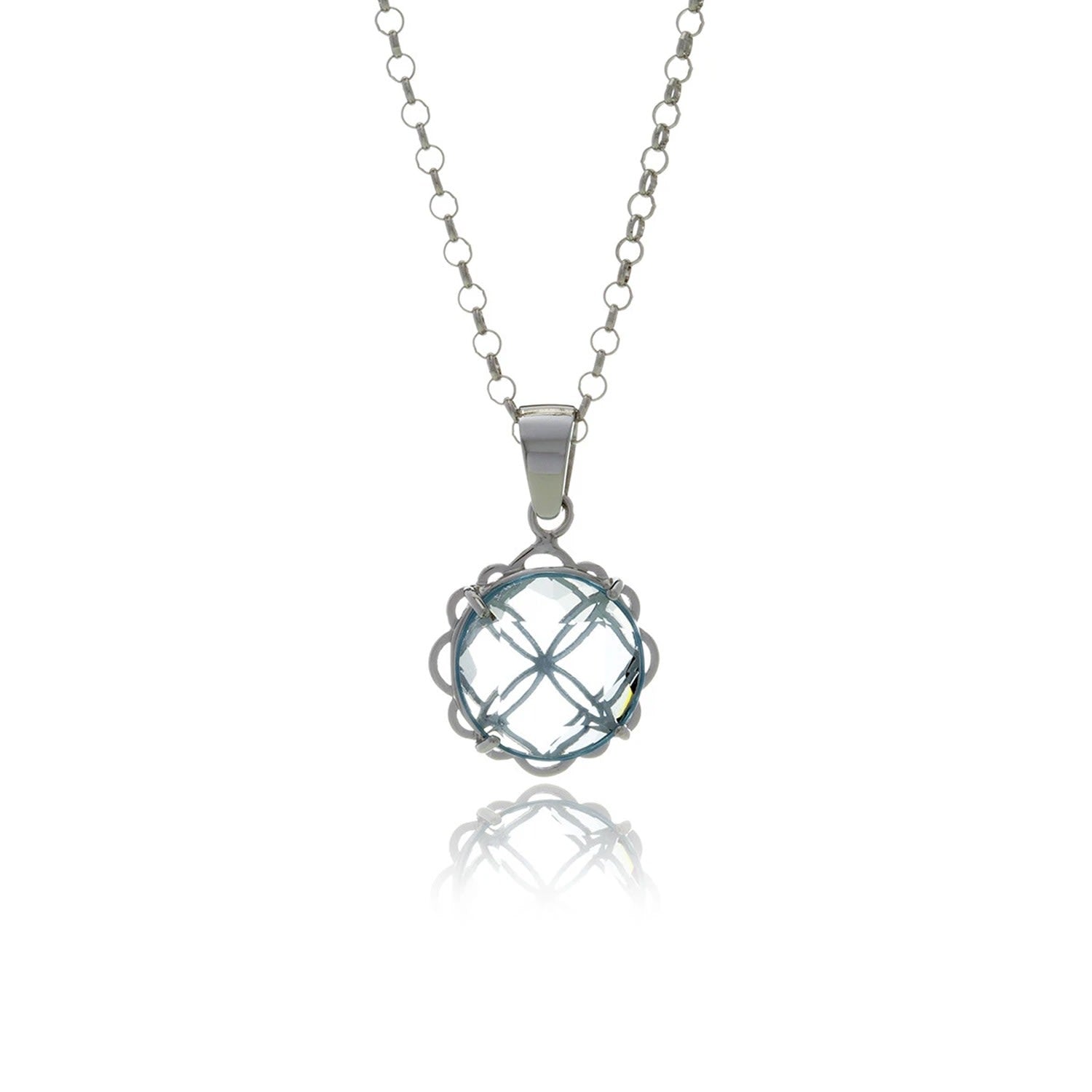 Silver Blue Signature Crystal Necklace