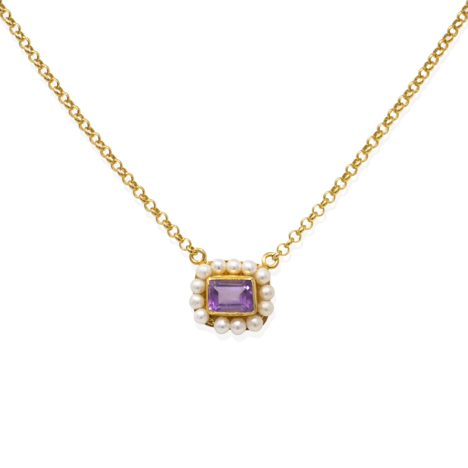 Luccichio Amethyst And Pearl Necklace