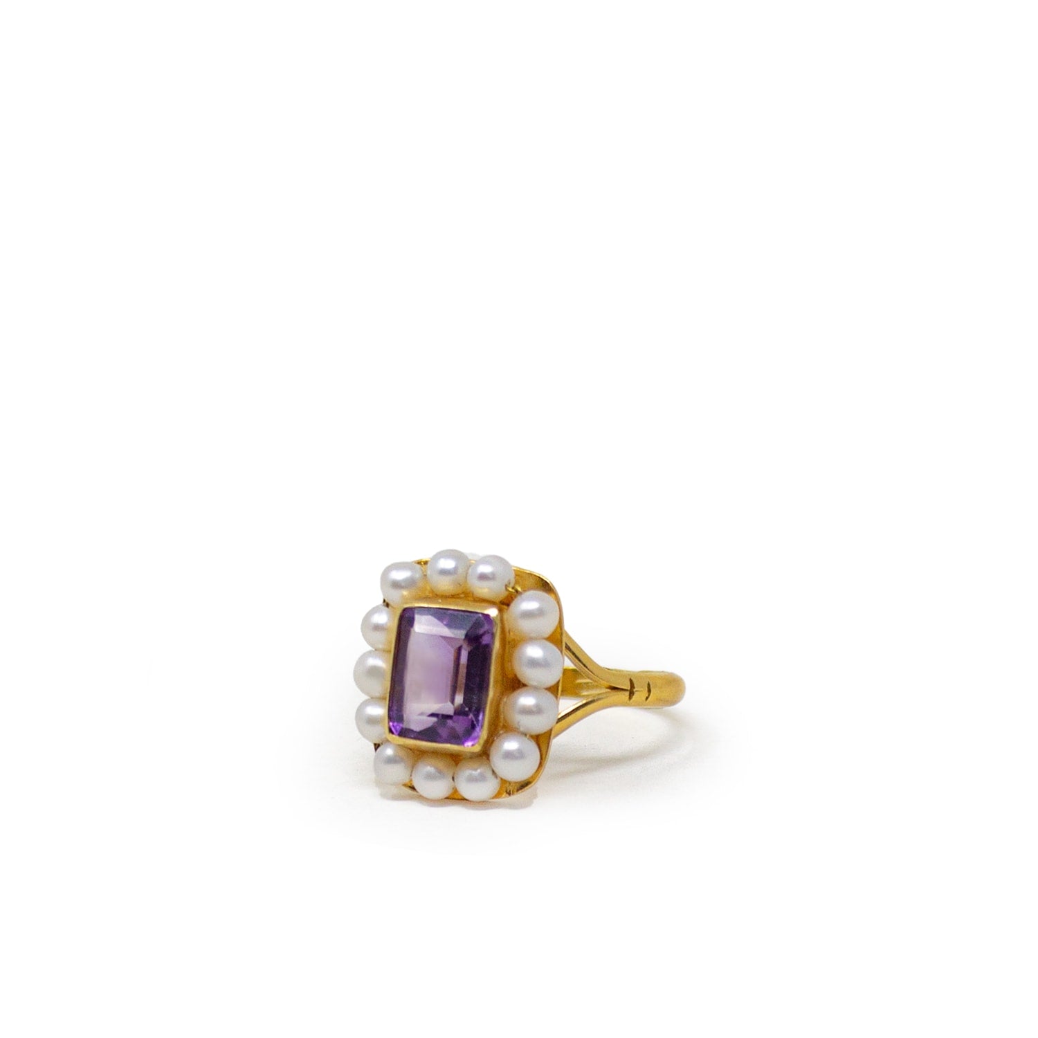 Luccichio Amethyst And Pearl Stacking Ring