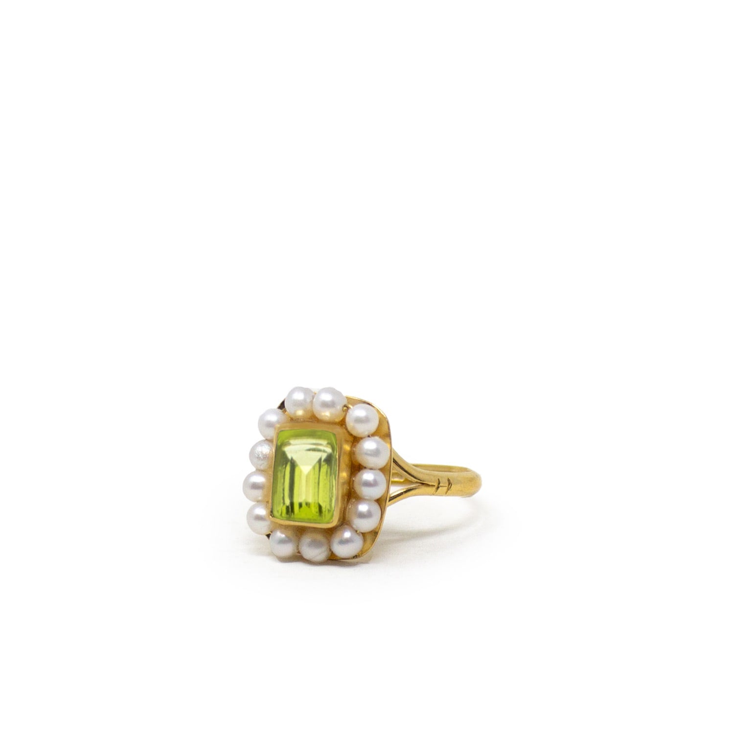 Luccichio Peridot And Pearl Stacking Ring