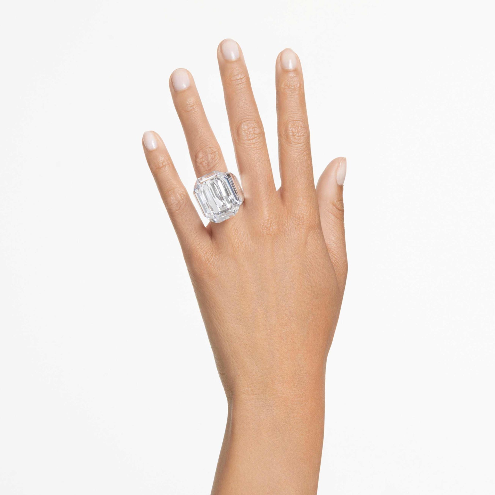 LUCENT COCKTAIL RING OCTAGON CUT WHITE