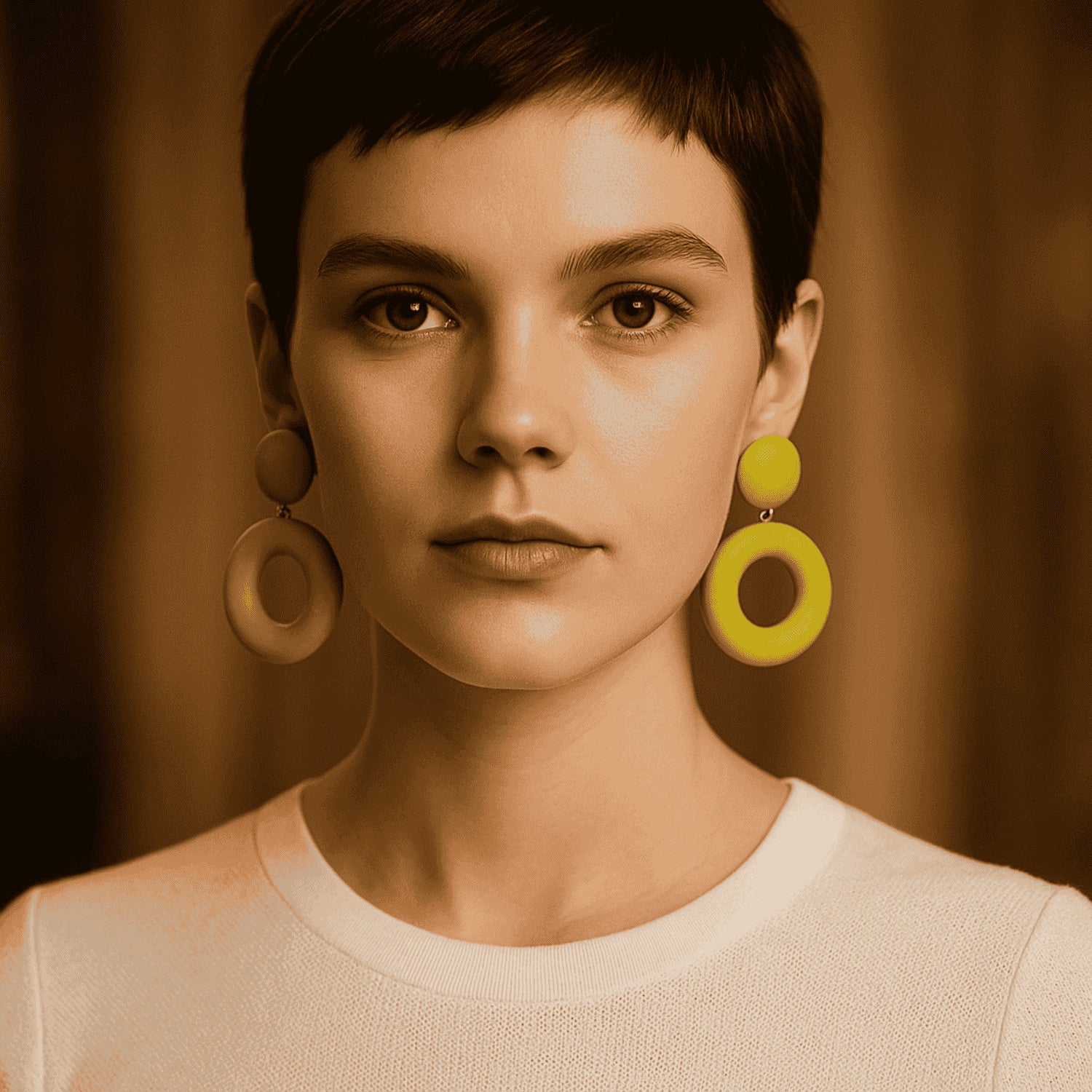 Lucia Chatreuse Resin And Matte Rubber Clip Drop Earrings