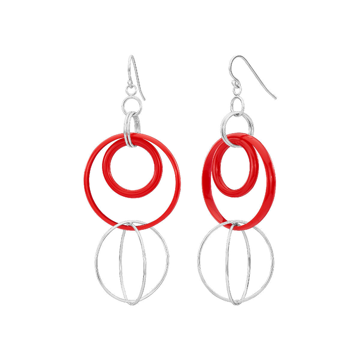 Lucite & Silver Axis Drop Earrings