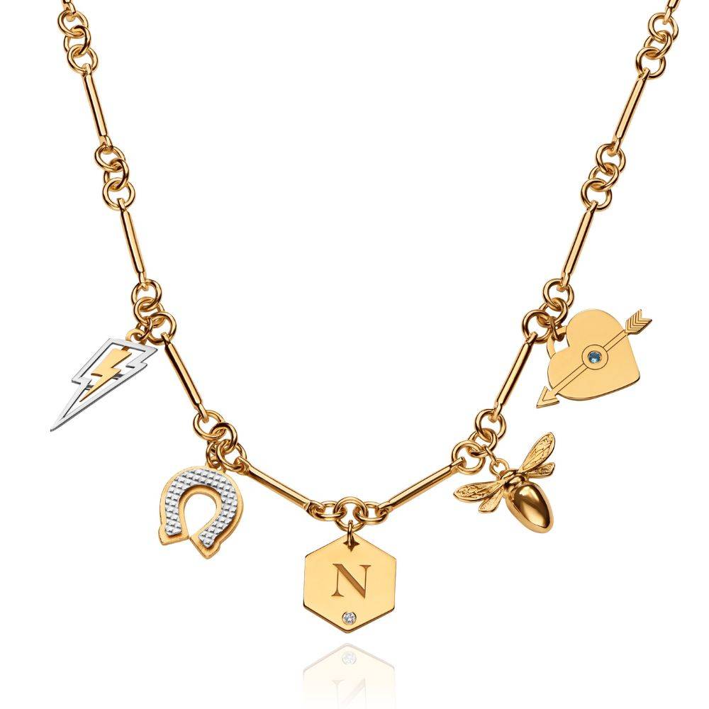 Personalized Charms Necklace in Gold Finish - Nicky Hilton Collection