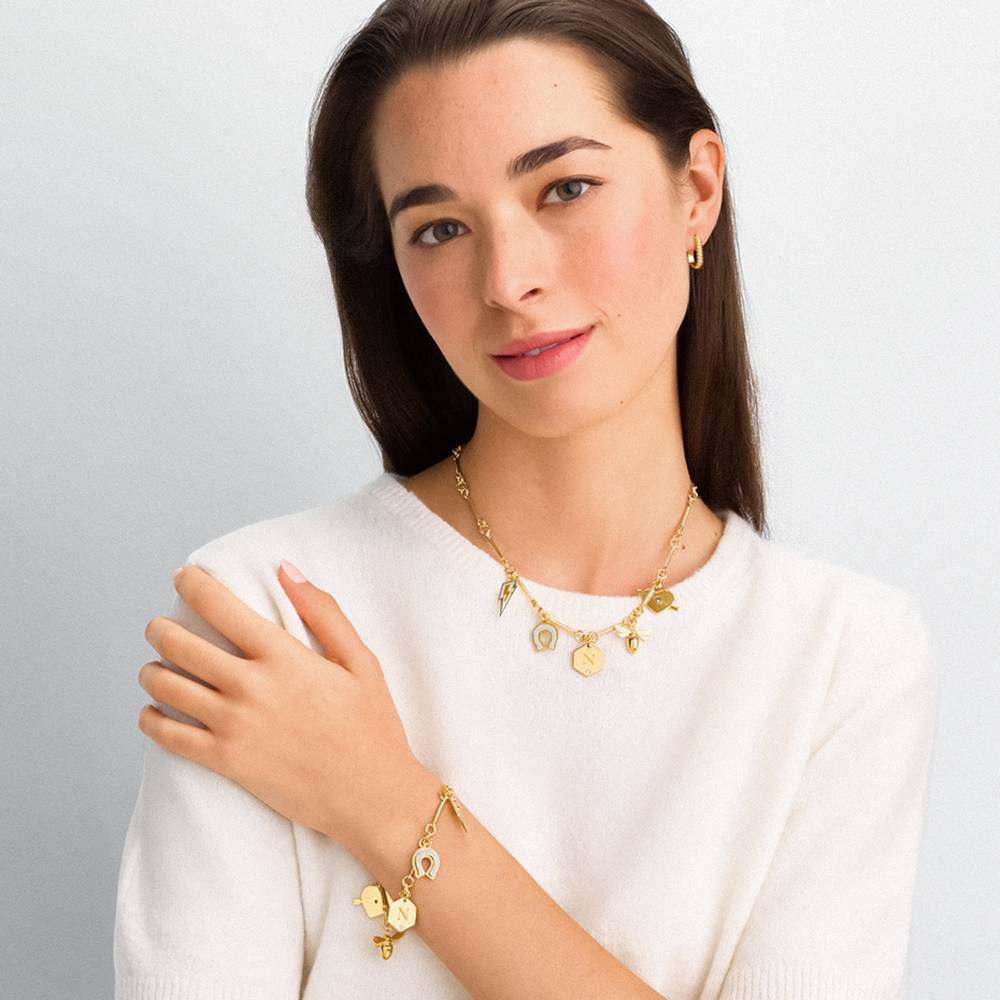 Personalized Charms Necklace in Gold Finish - Nicky Hilton Collection