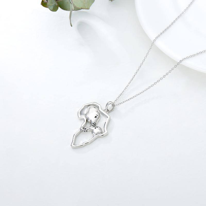 2 Lucky African Map Elephant 925 Sterling Silver Charm Pendants Necklace For Women
