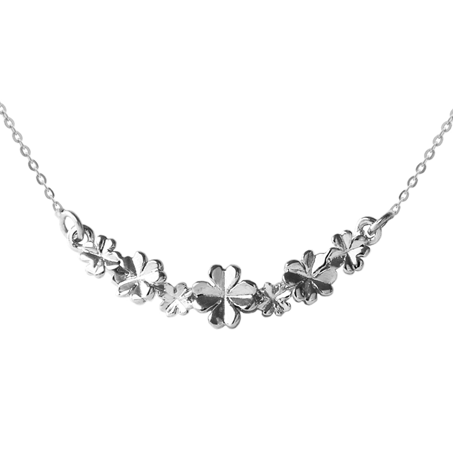 Lucky Clover Bar Necklace – Silver