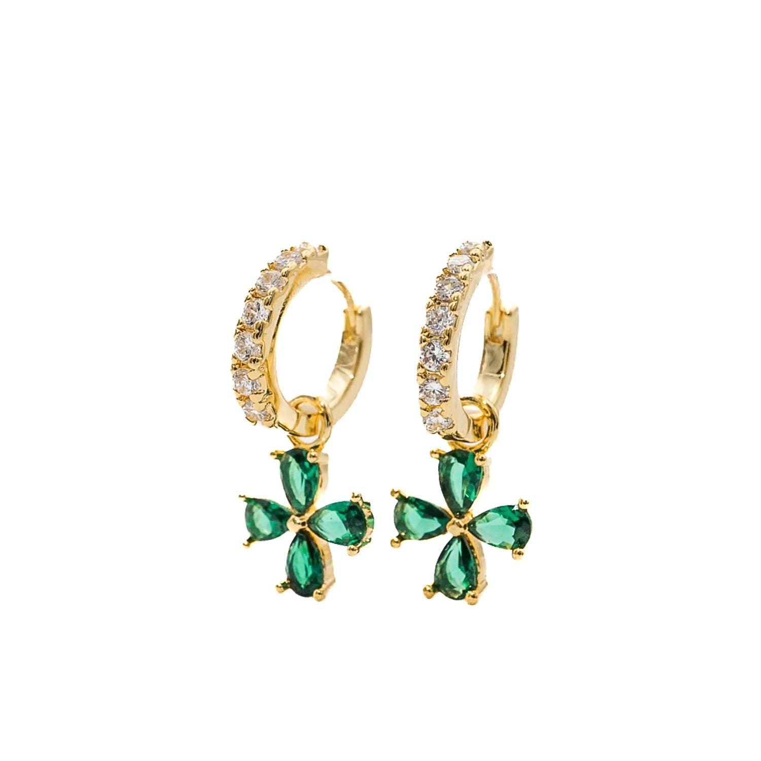 Lucky Clover Hoops Earrings