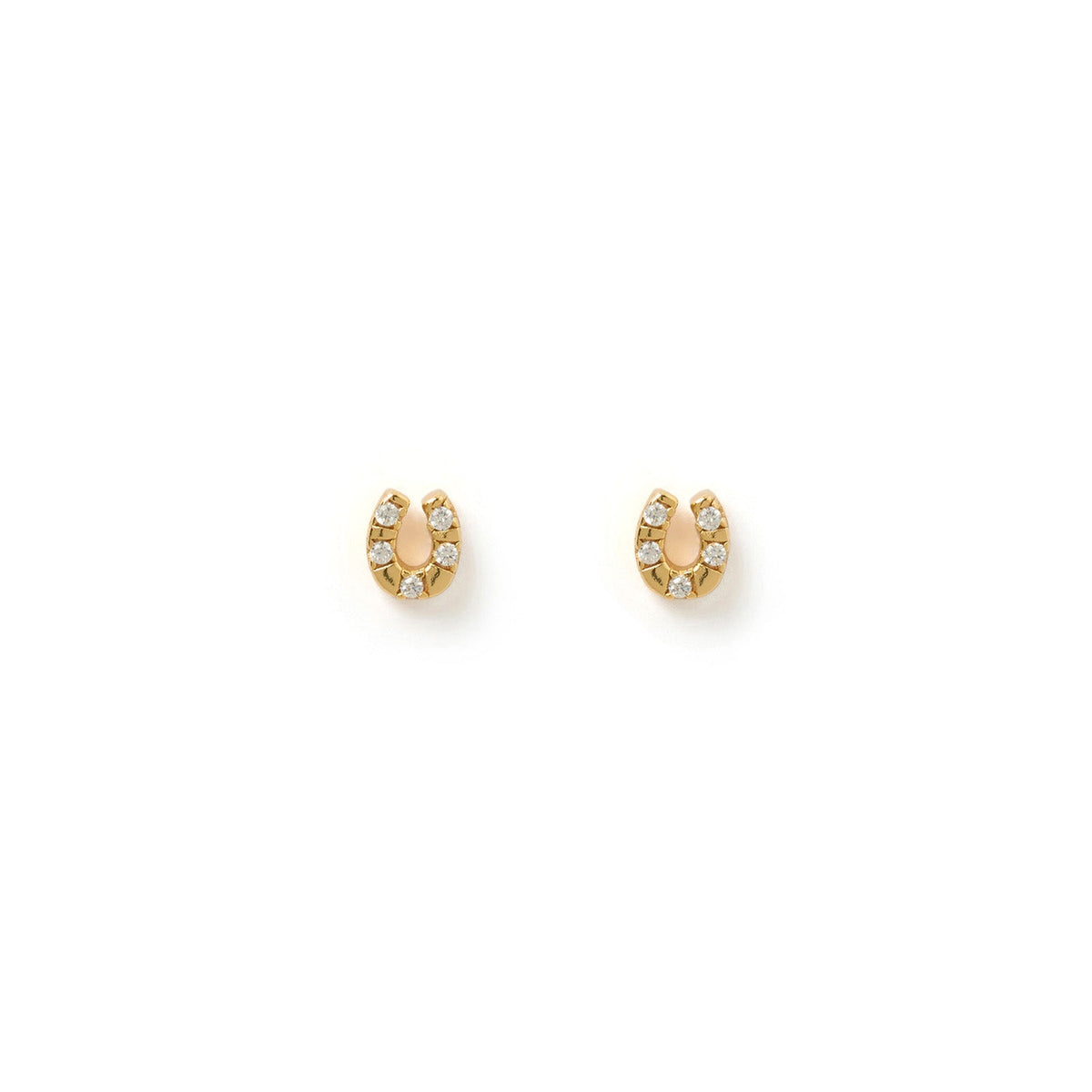 Lucky Horseshoe Gold Stud