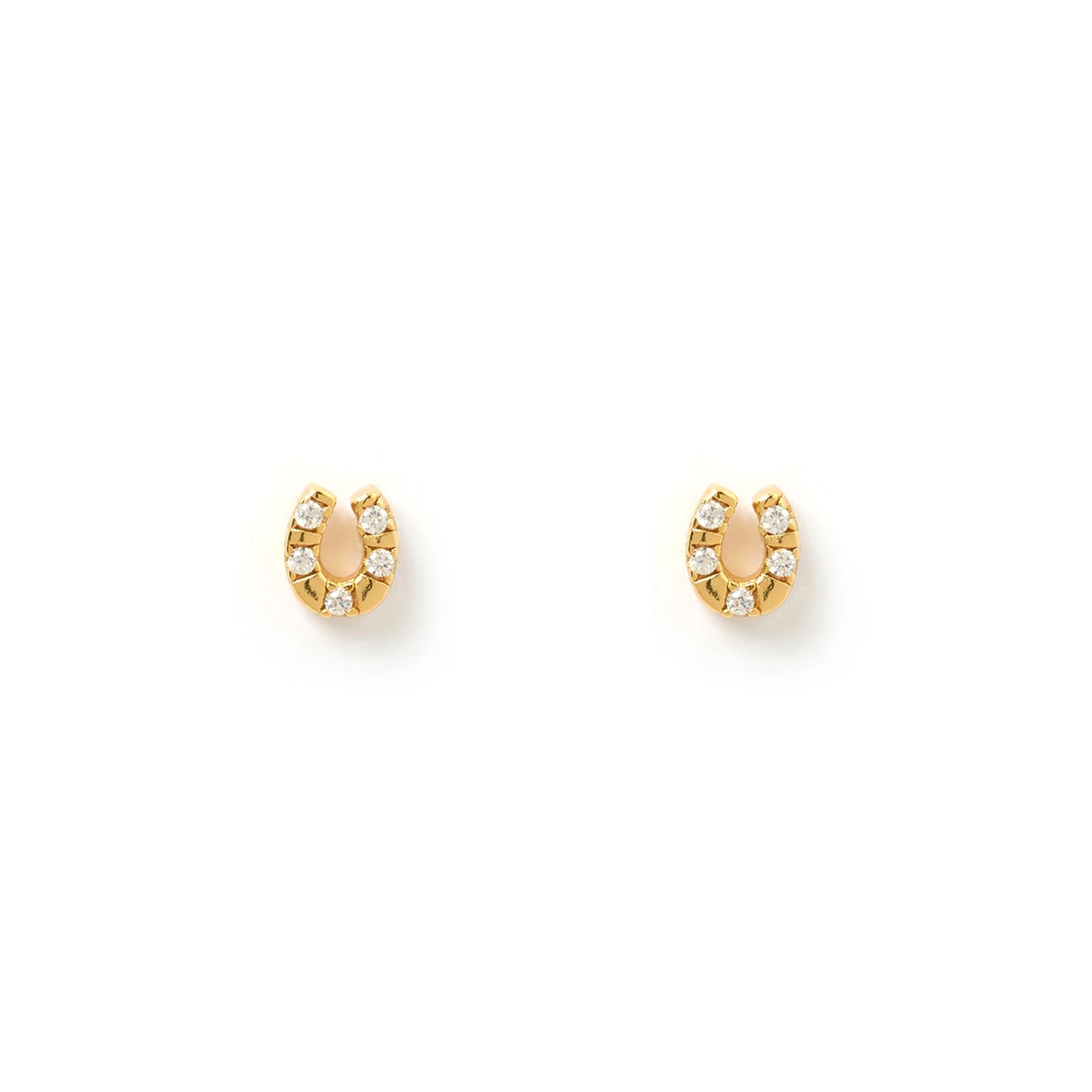 Lucky Horseshoe Gold Studs