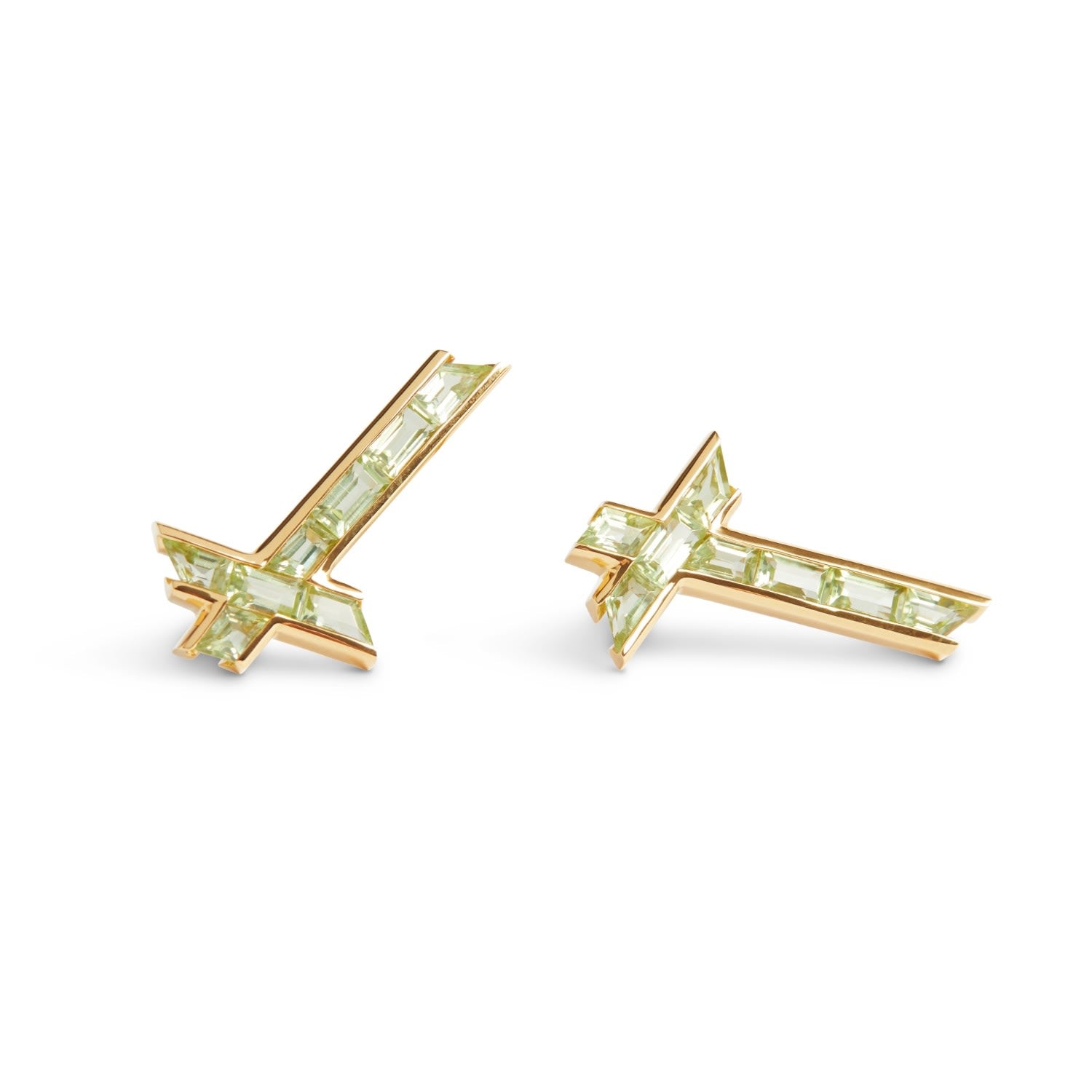 Lucky Star Earrings - August - Peridot - Gold Vermeil
