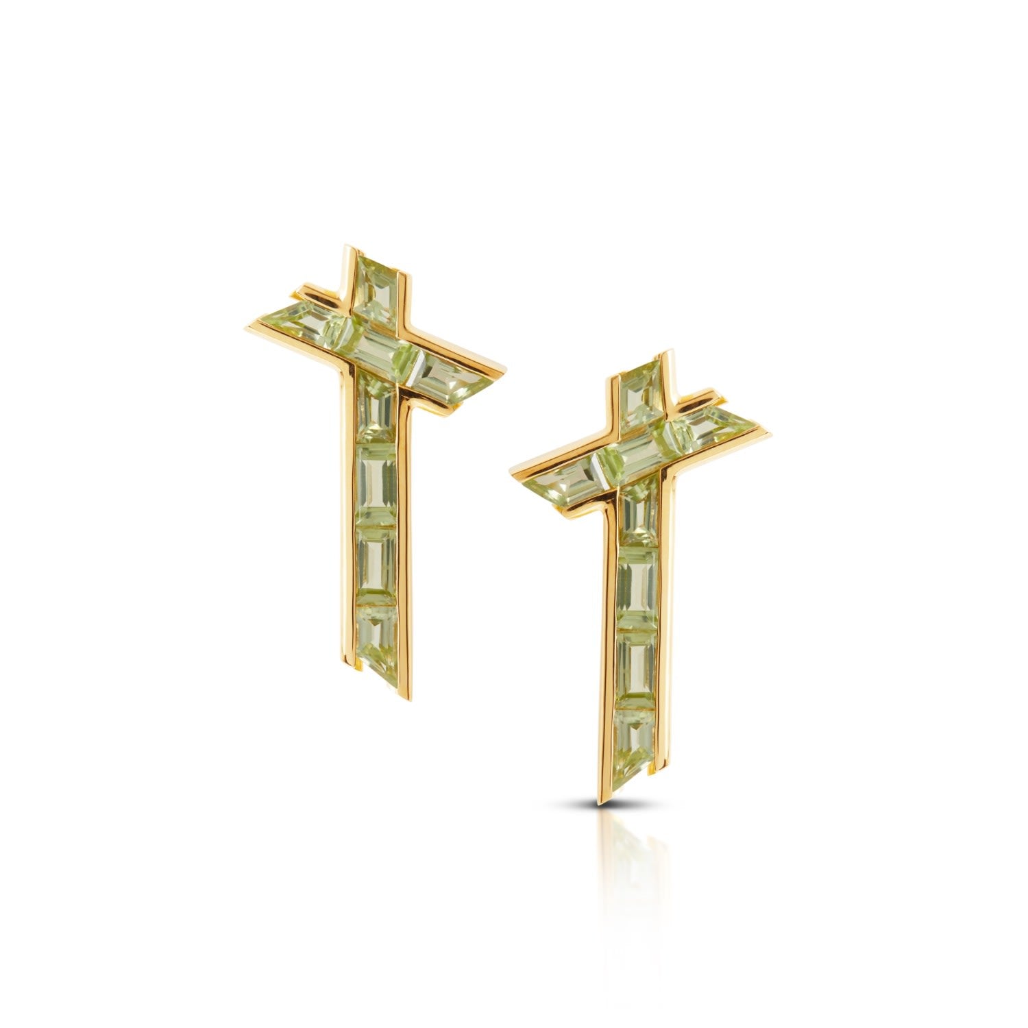 Lucky Star Earrings - August - Peridot - Gold Vermeil