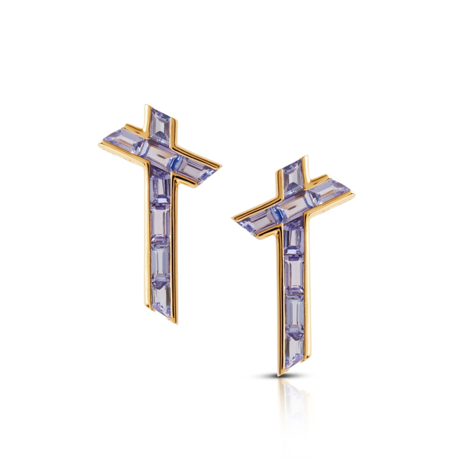 Lucky Star Earrings - December - Tanzanite - Gold Vermeil
