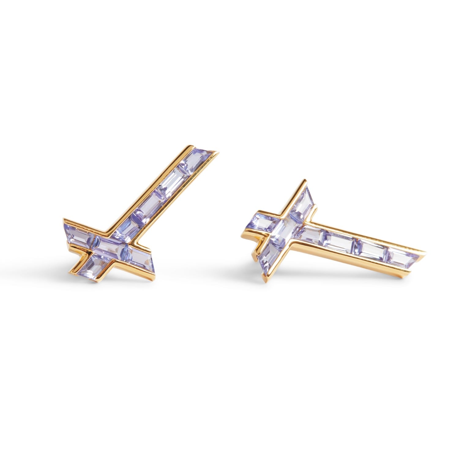 Lucky Star Earrings - December - Tanzanite - Gold Vermeil