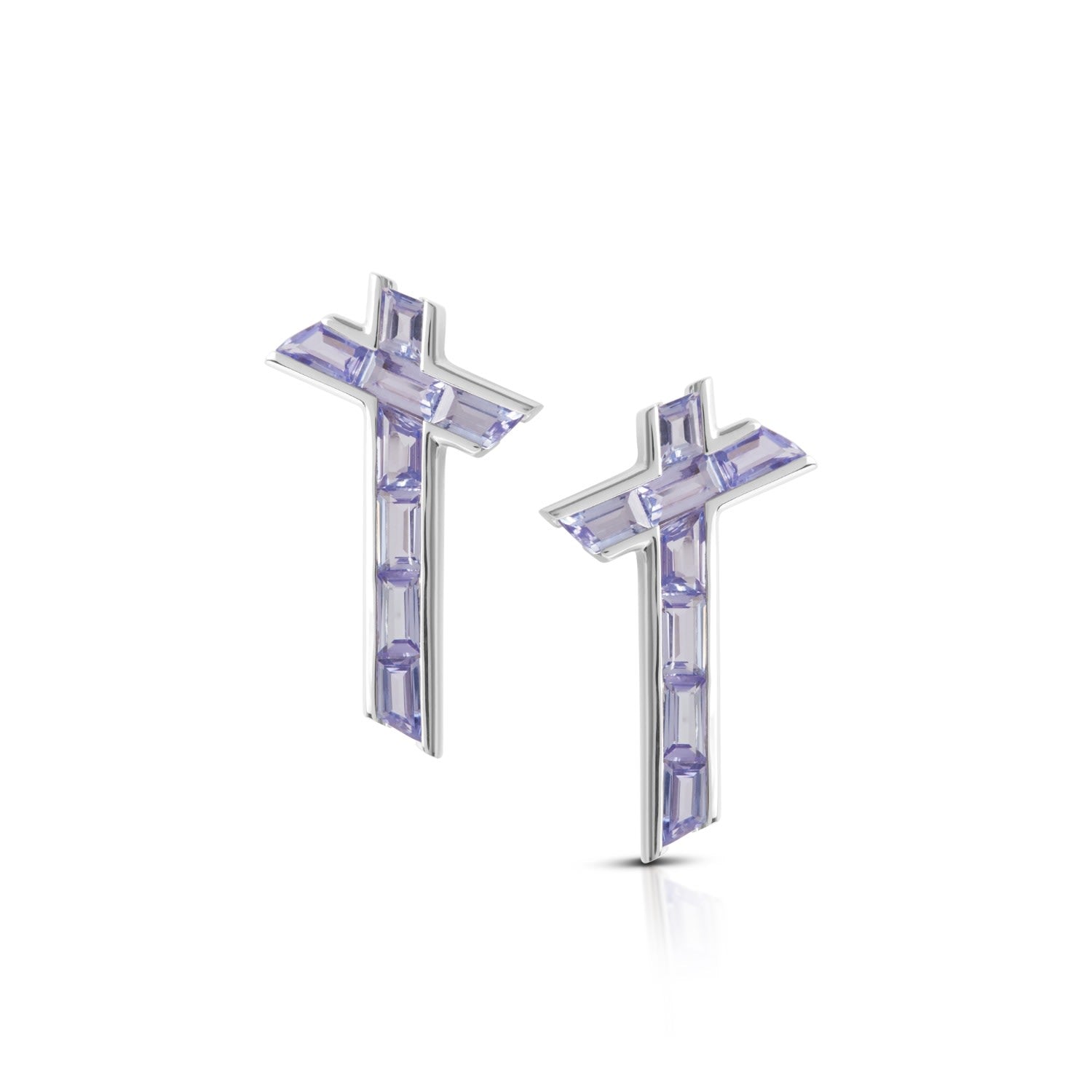 Lucky Star Earrings - December - Tanzanite - Silver