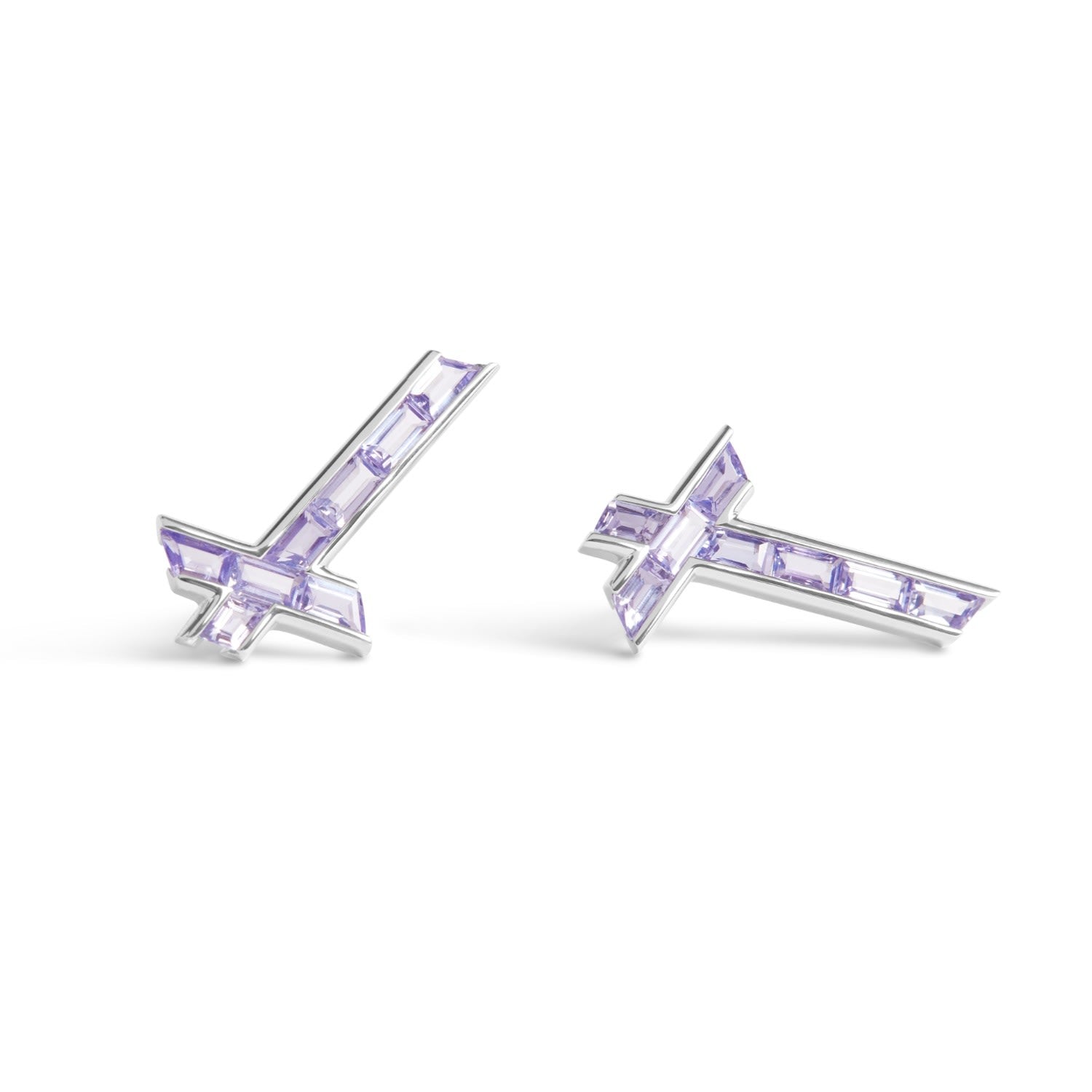 Lucky Star Earrings - December - Tanzanite - Silver