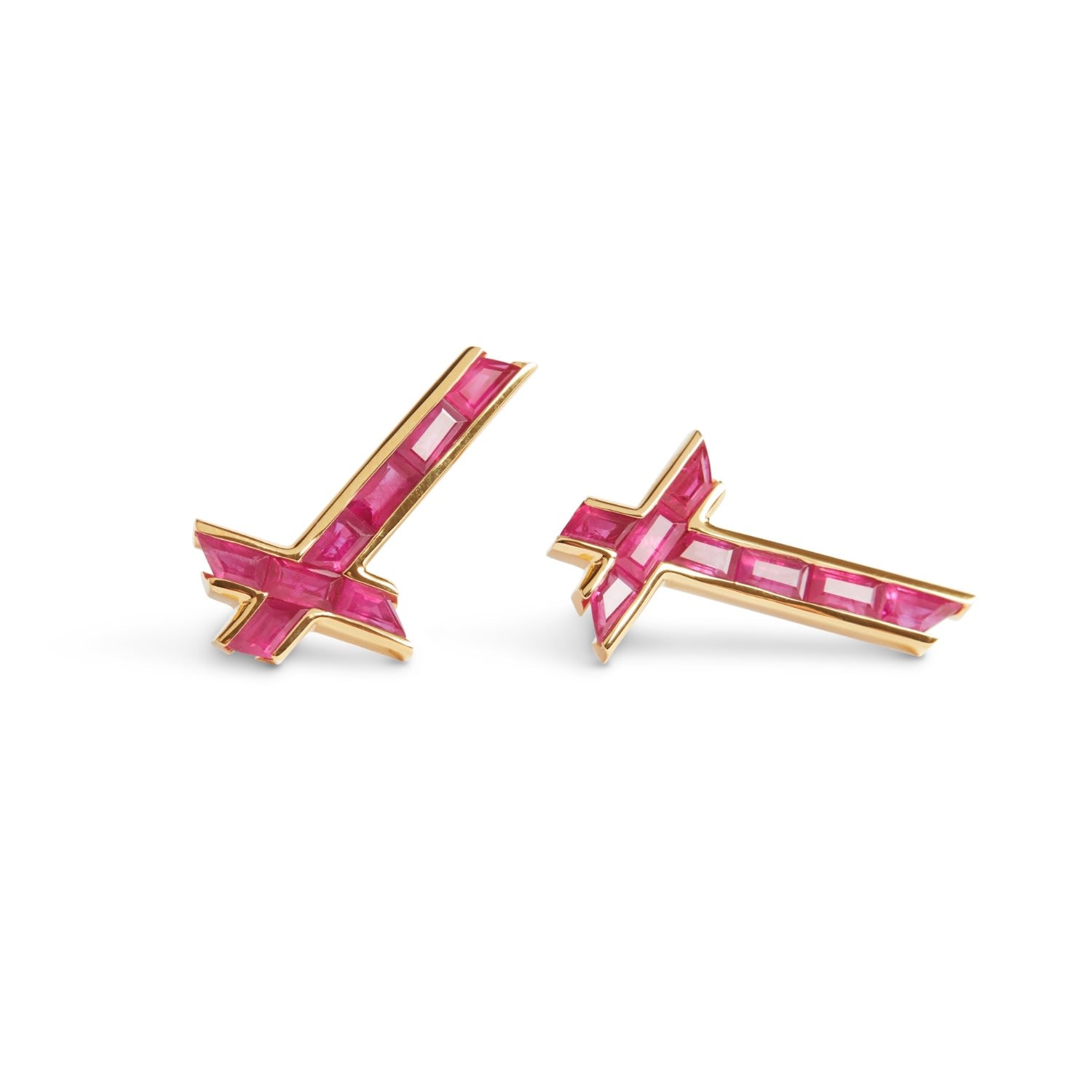 Lucky Star Earrings - July - Ruby - Gold Vermeil