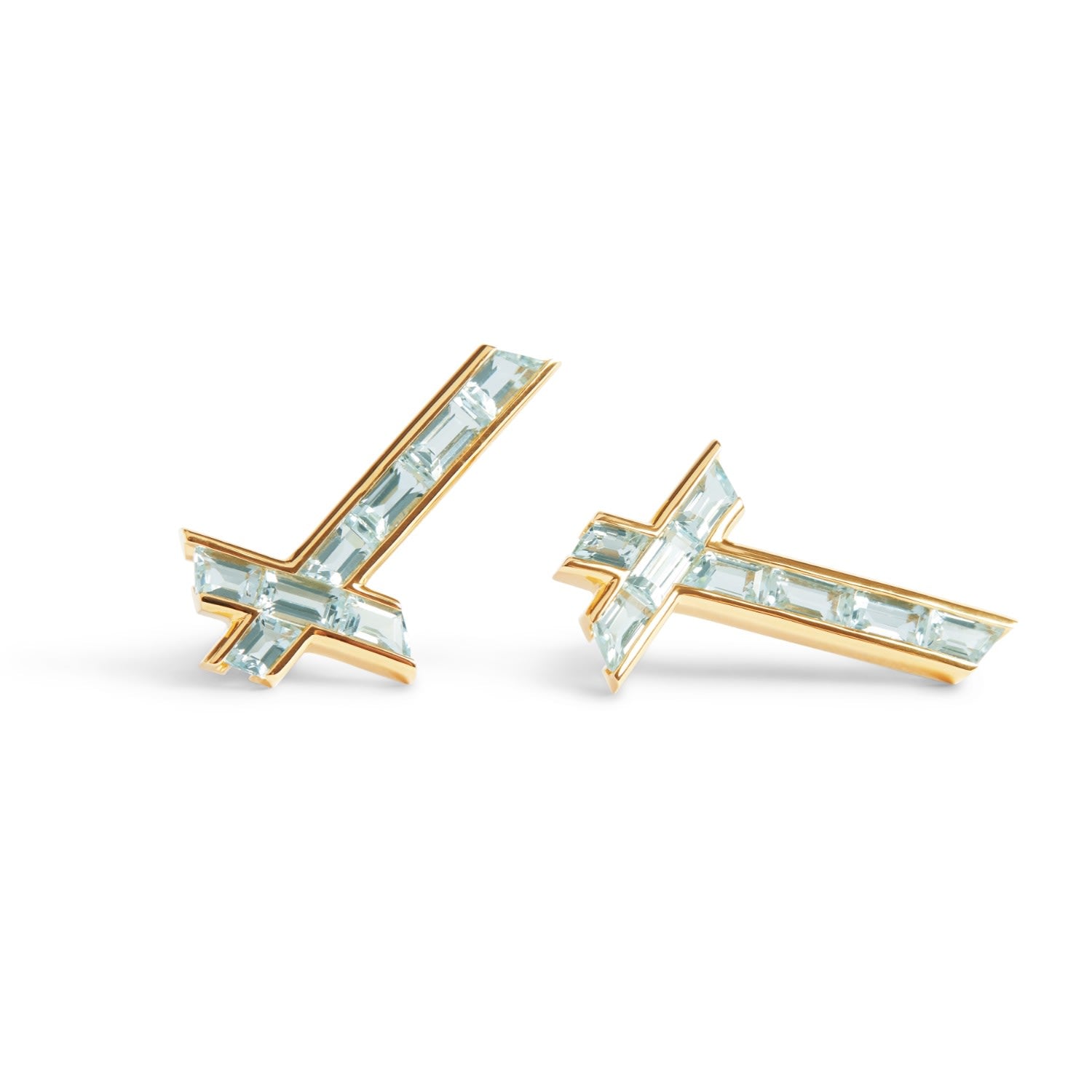 Lucky Star Earrings - March - Aquamarine - Gold Vermeil