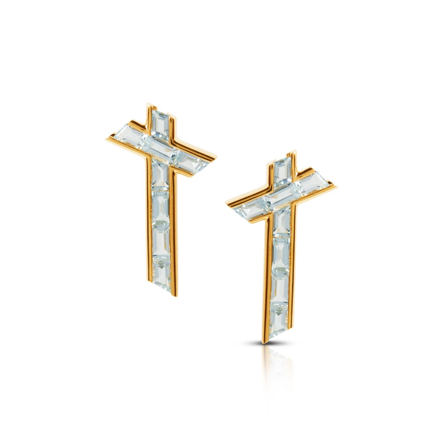 Lucky Star Earrings - March - Aquamarine - Gold Vermeil