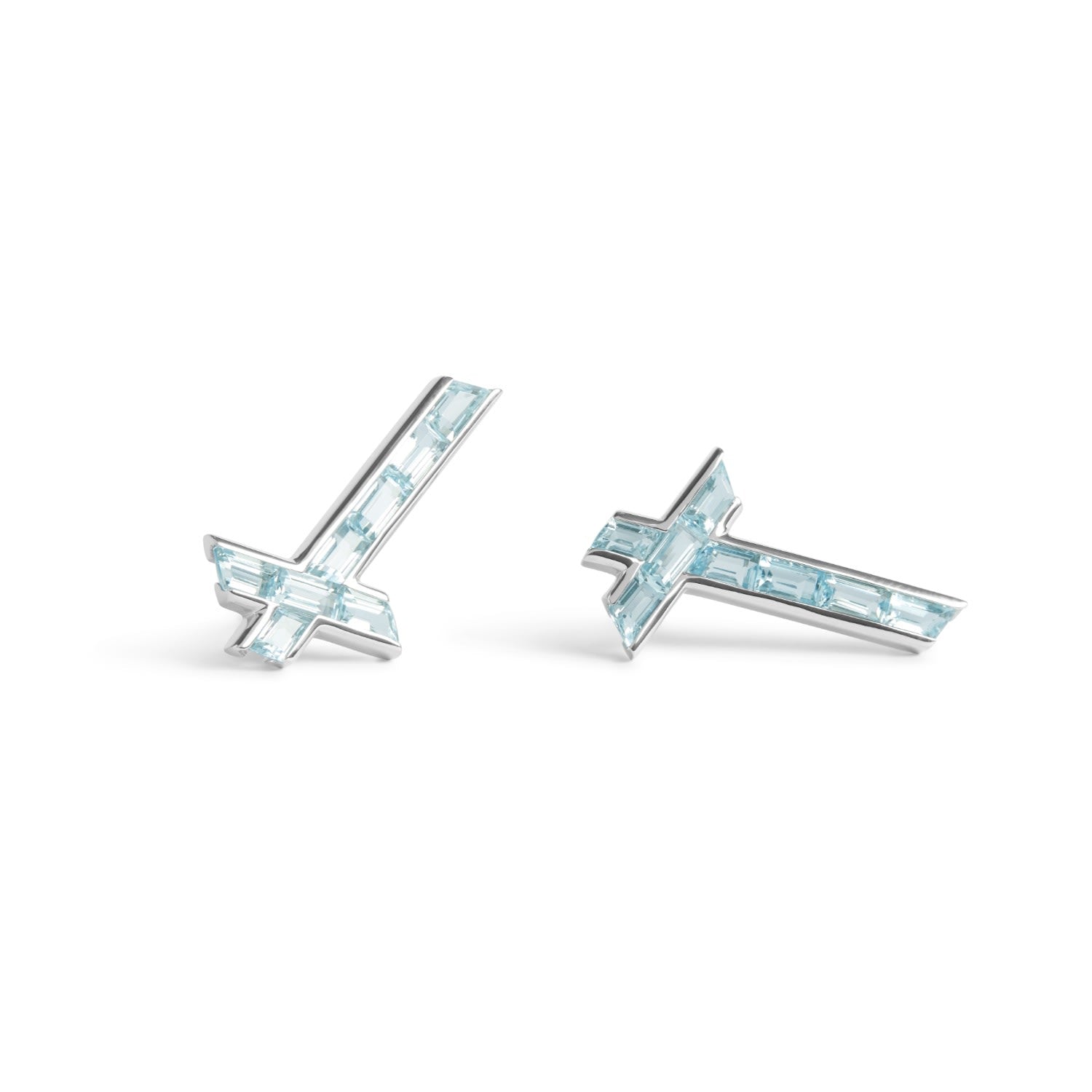 Lucky Star Earrings - March - Aquamarine - Silver
