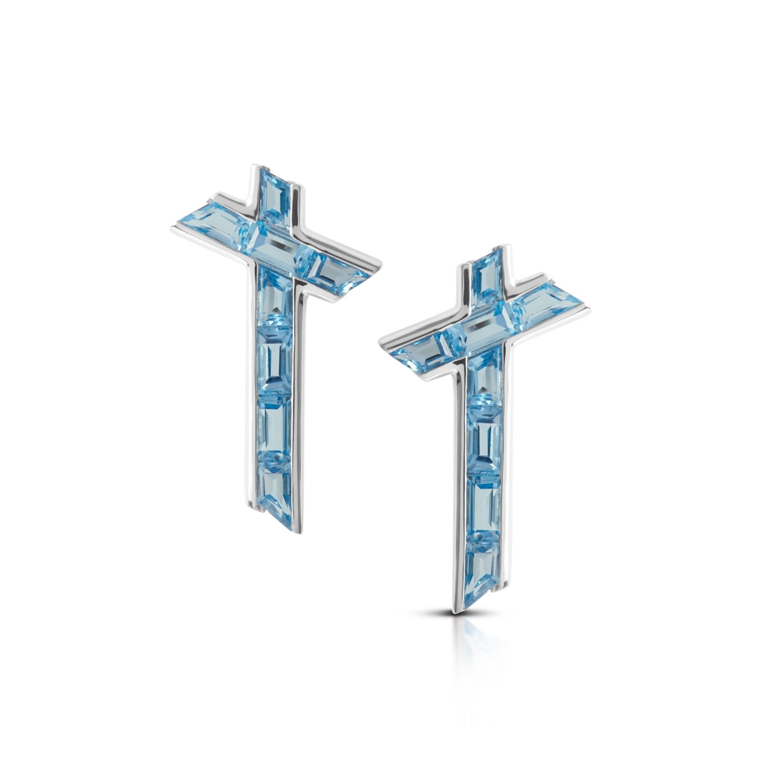 Lucky Star Earrings - November - Topaz - Silver