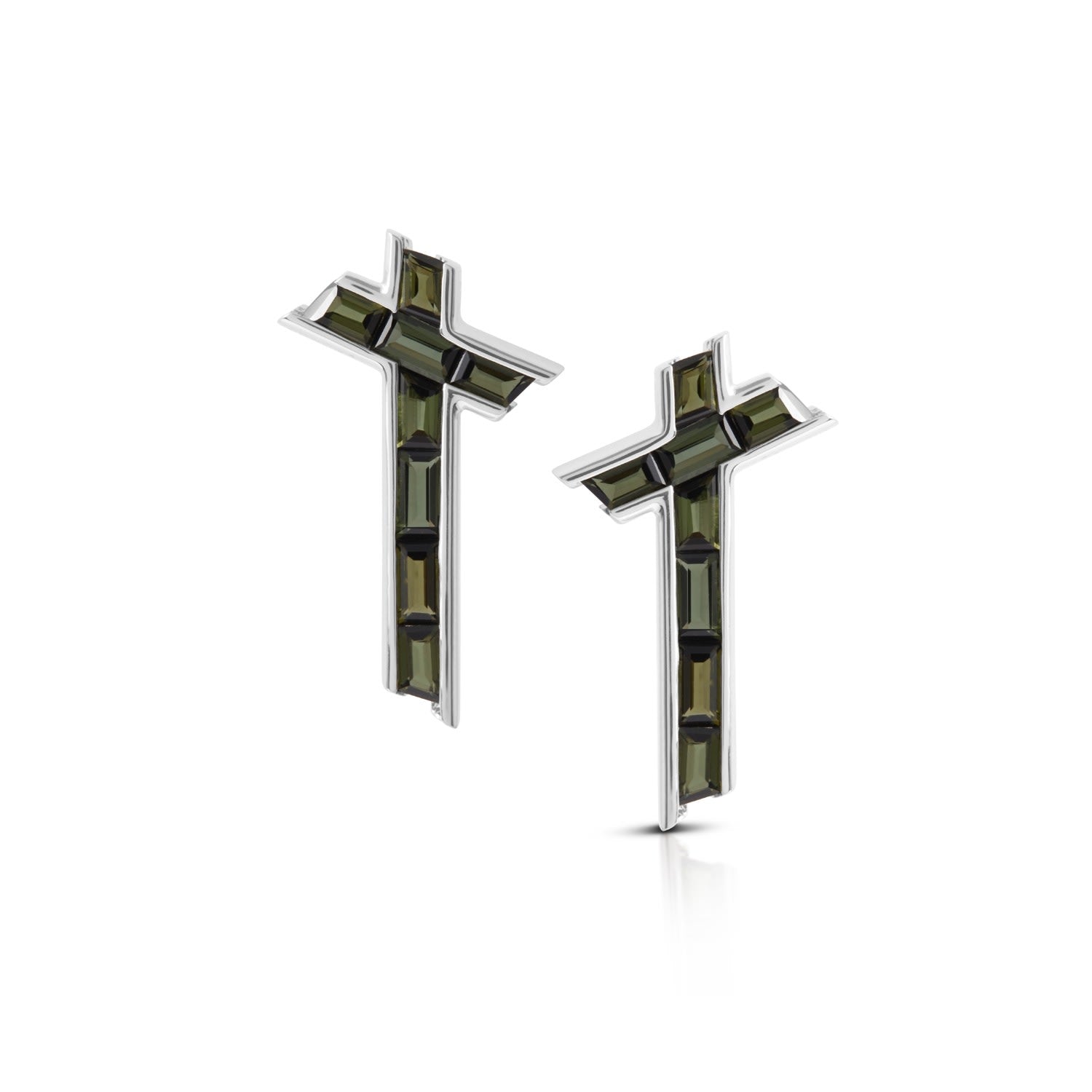 Lucky Star Earrings - October - Tourmaline - Silver